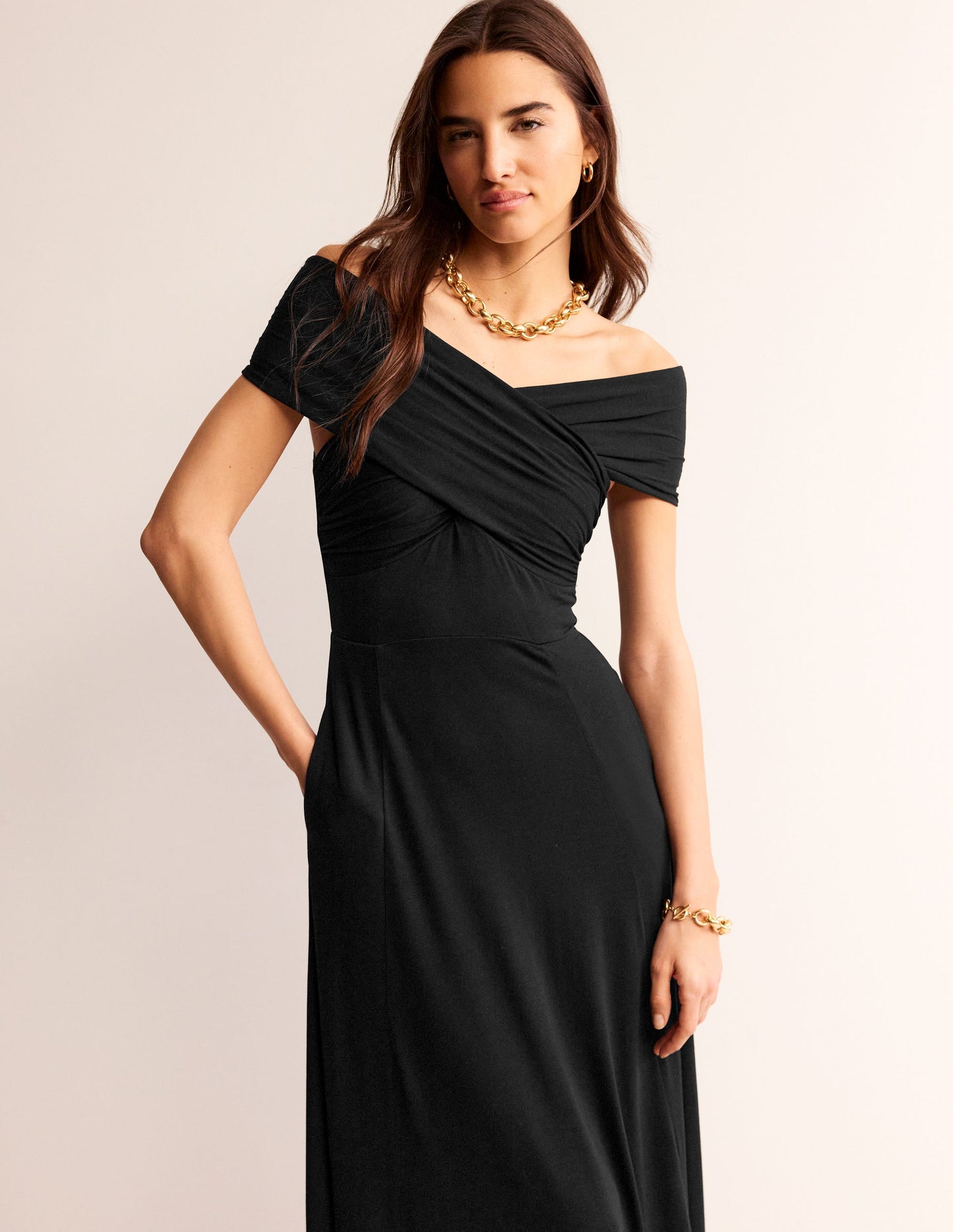 Bardot Jersey Maxi Dress-Black