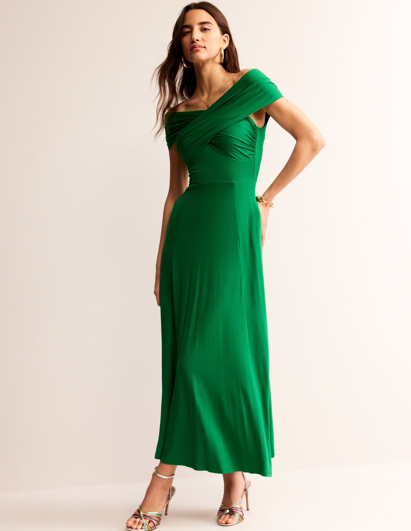 Bardot Jersey Maxi Dress-Green Tambourine