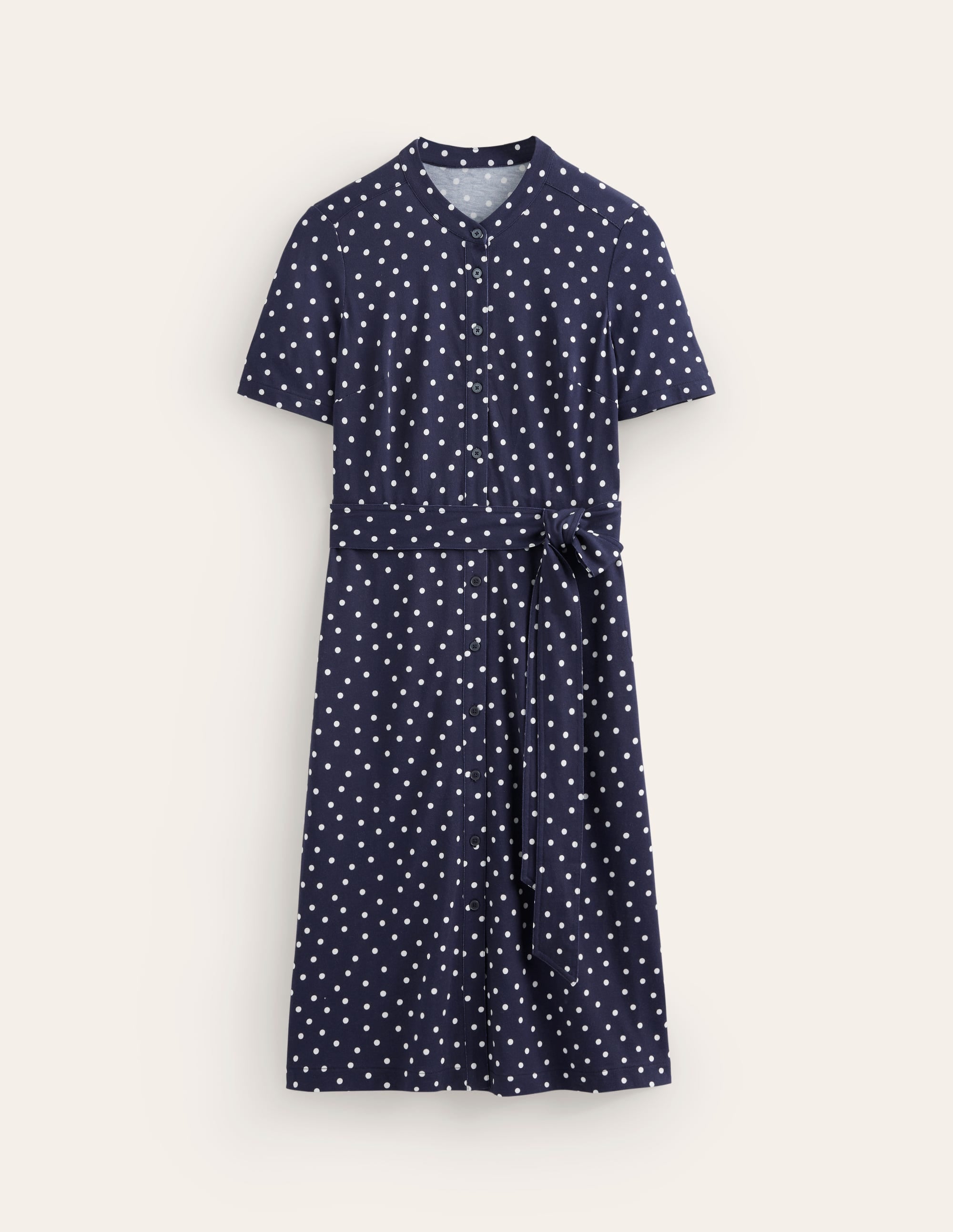 Julia Short Sleeve Shirt Dress-Navy, Scattered Brand Spot - Image 5