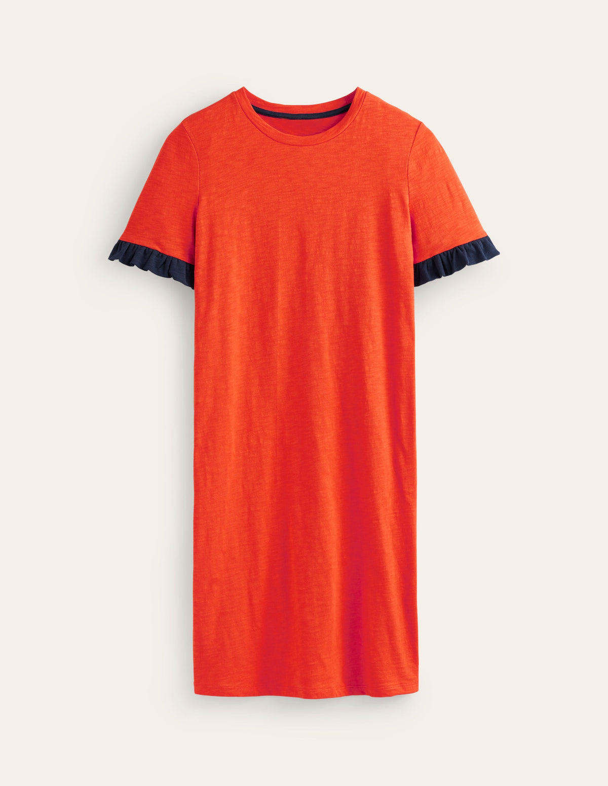 Emily Ruffle Cotton Dress-Fiesta Red-5