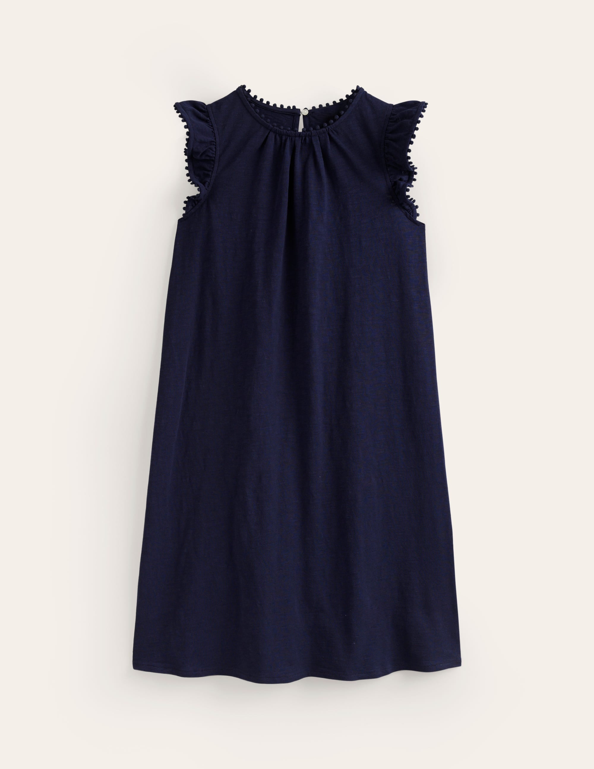 Georgina Pom Ruffle Dress-Navy - Image 5