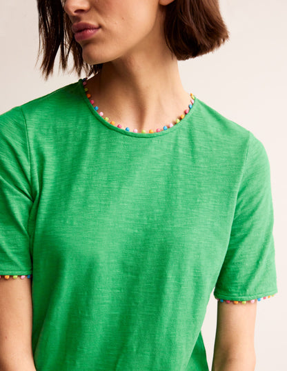 Ali Pom Sleeve Dress-Green Tambourine-2