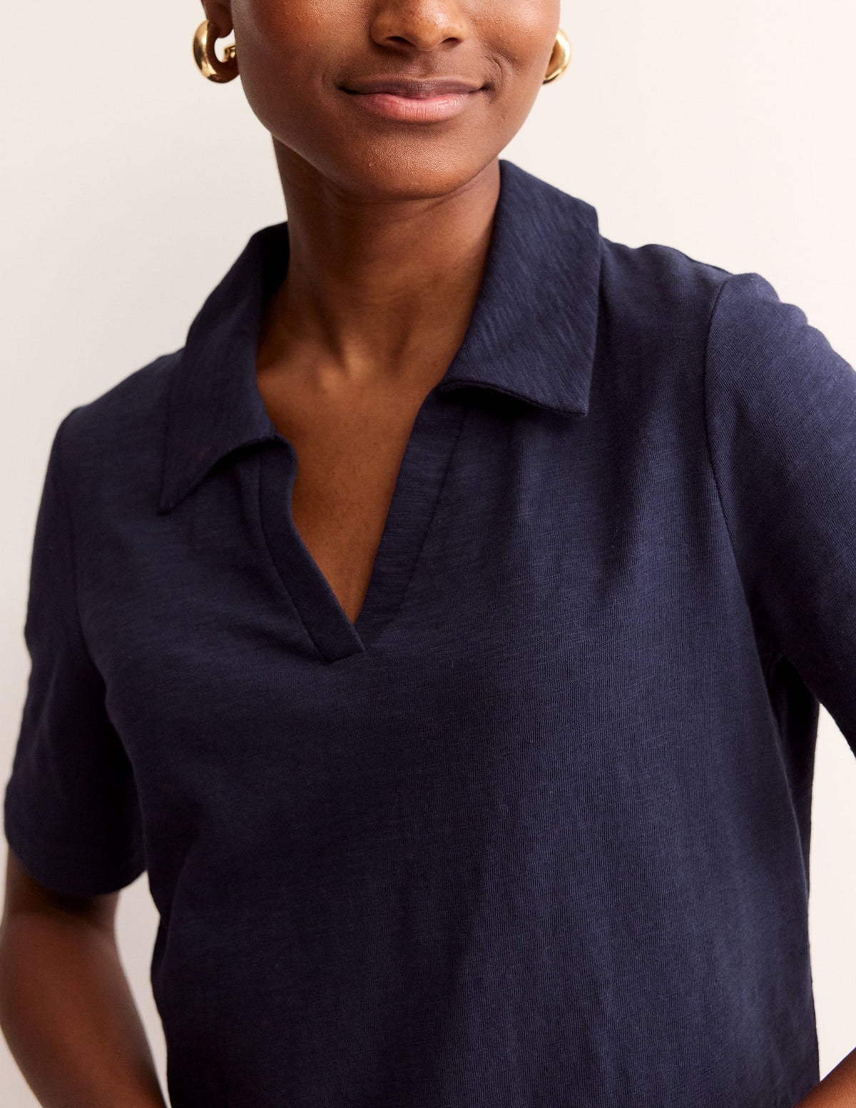 Ingrid Polo Cotton Dress-Navy - Image 2