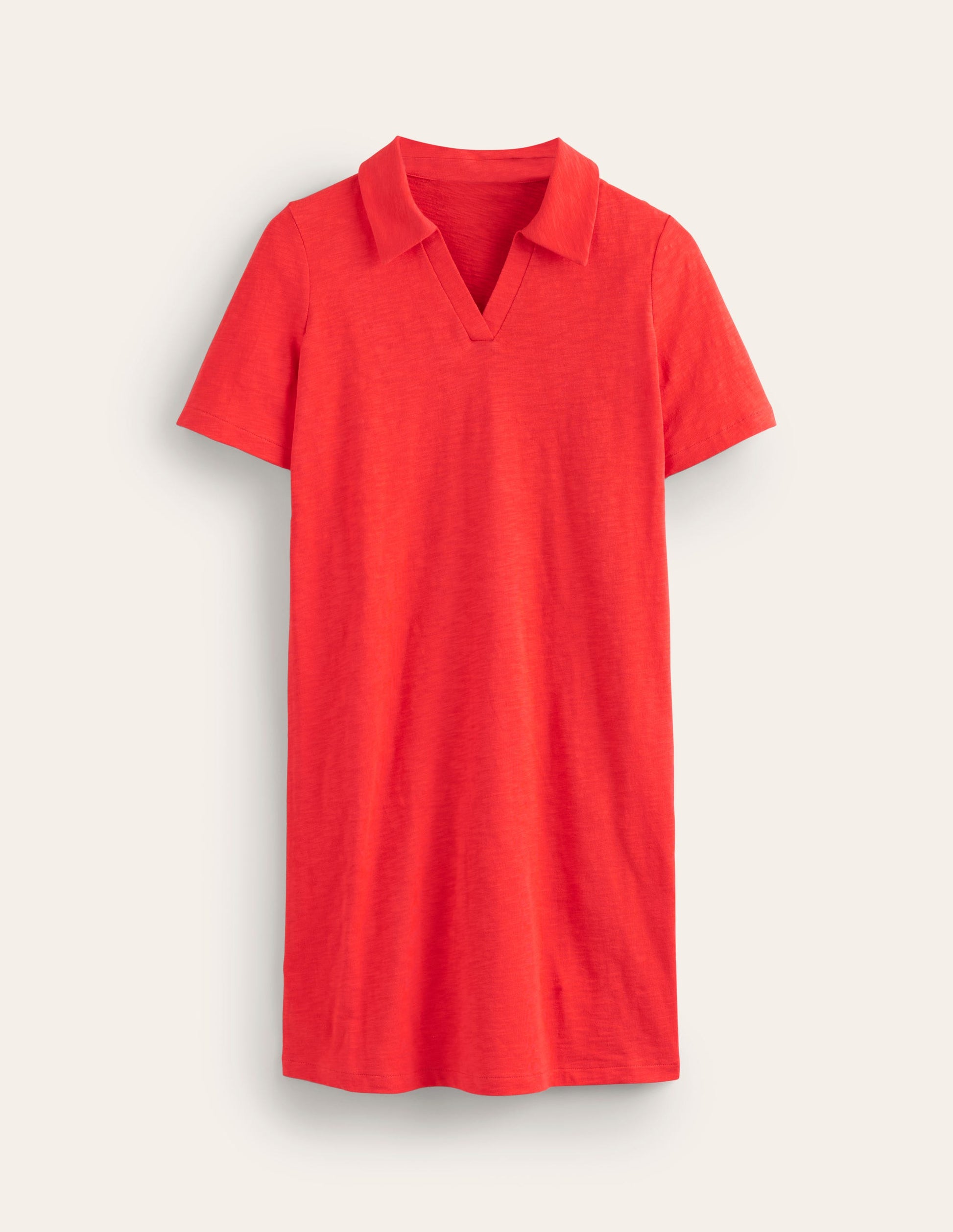 Ingrid Polo Cotton Dress-Poppy Red-5