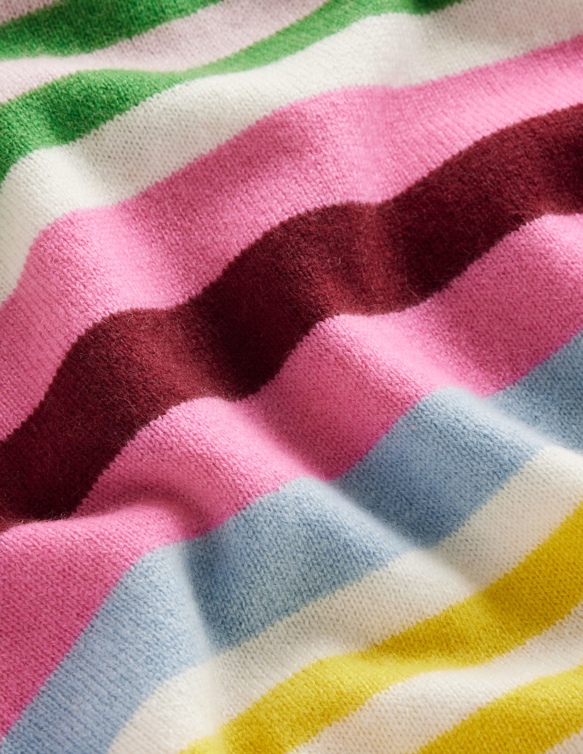 Lydia Cashmere Jumper-Light Blue, Orange Stripe - Image 9