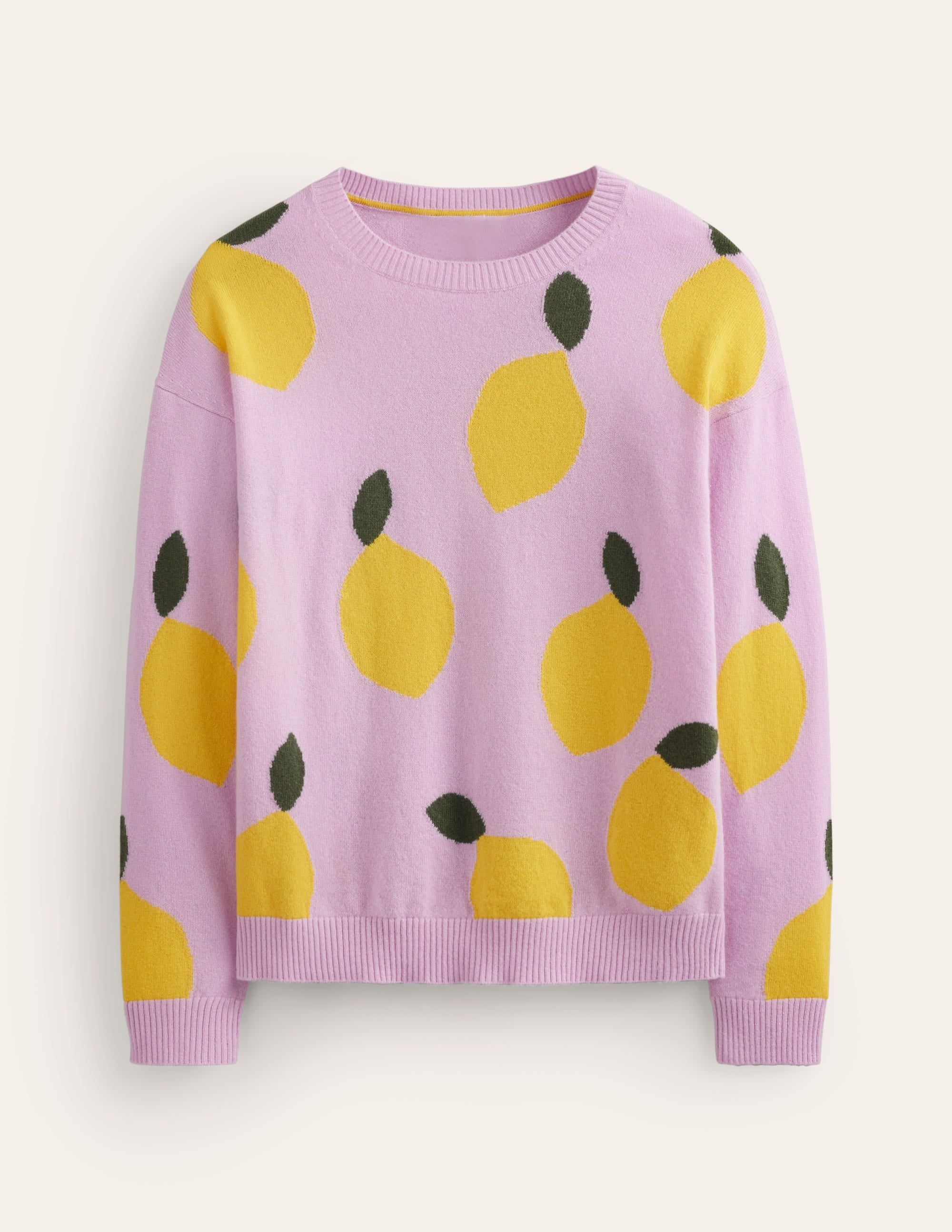 Lydia Cashmere Jumper-Soft Lavender, Lemons - Image 9