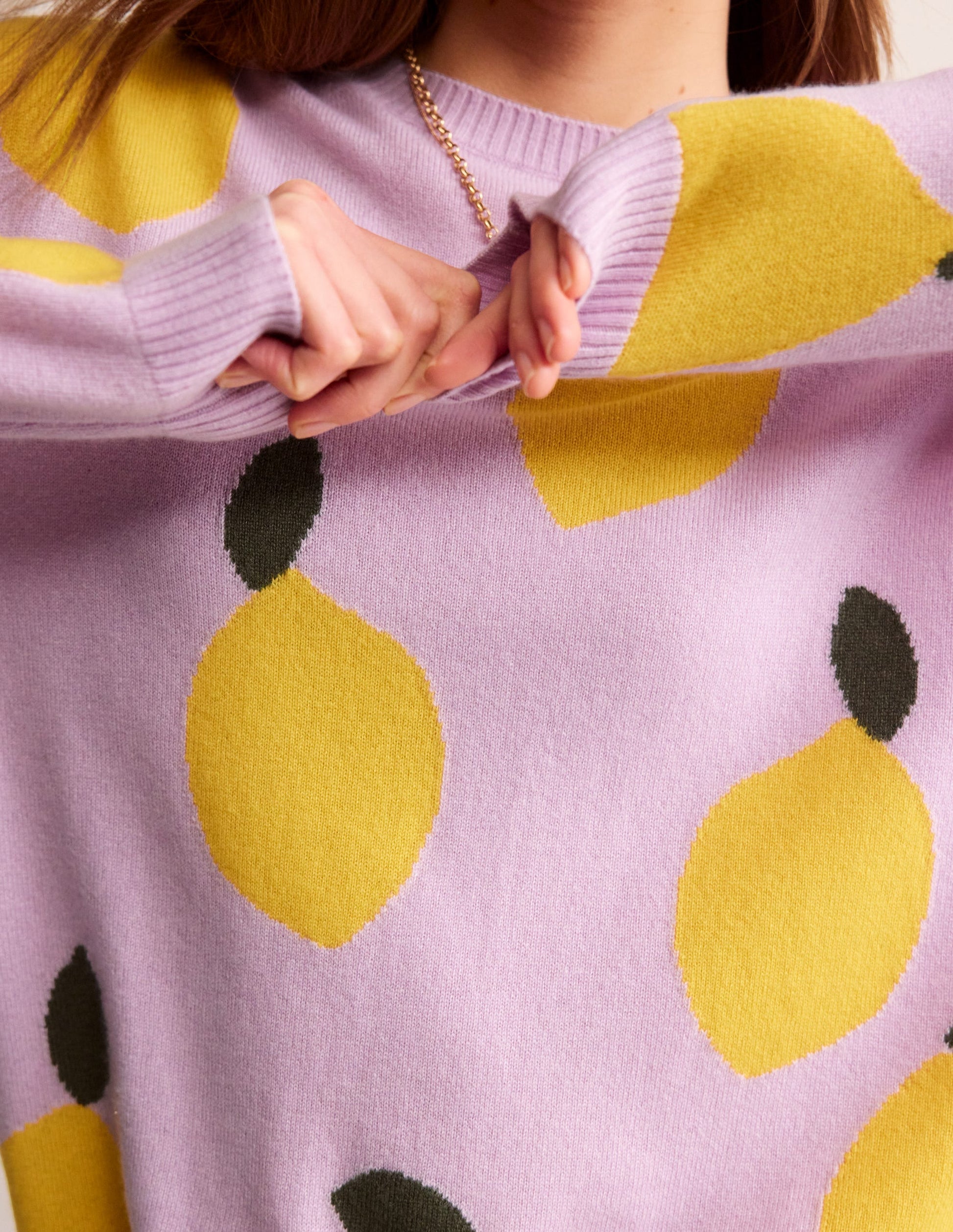 Lydia Cashmere Jumper-Soft Lavender, Lemons-3