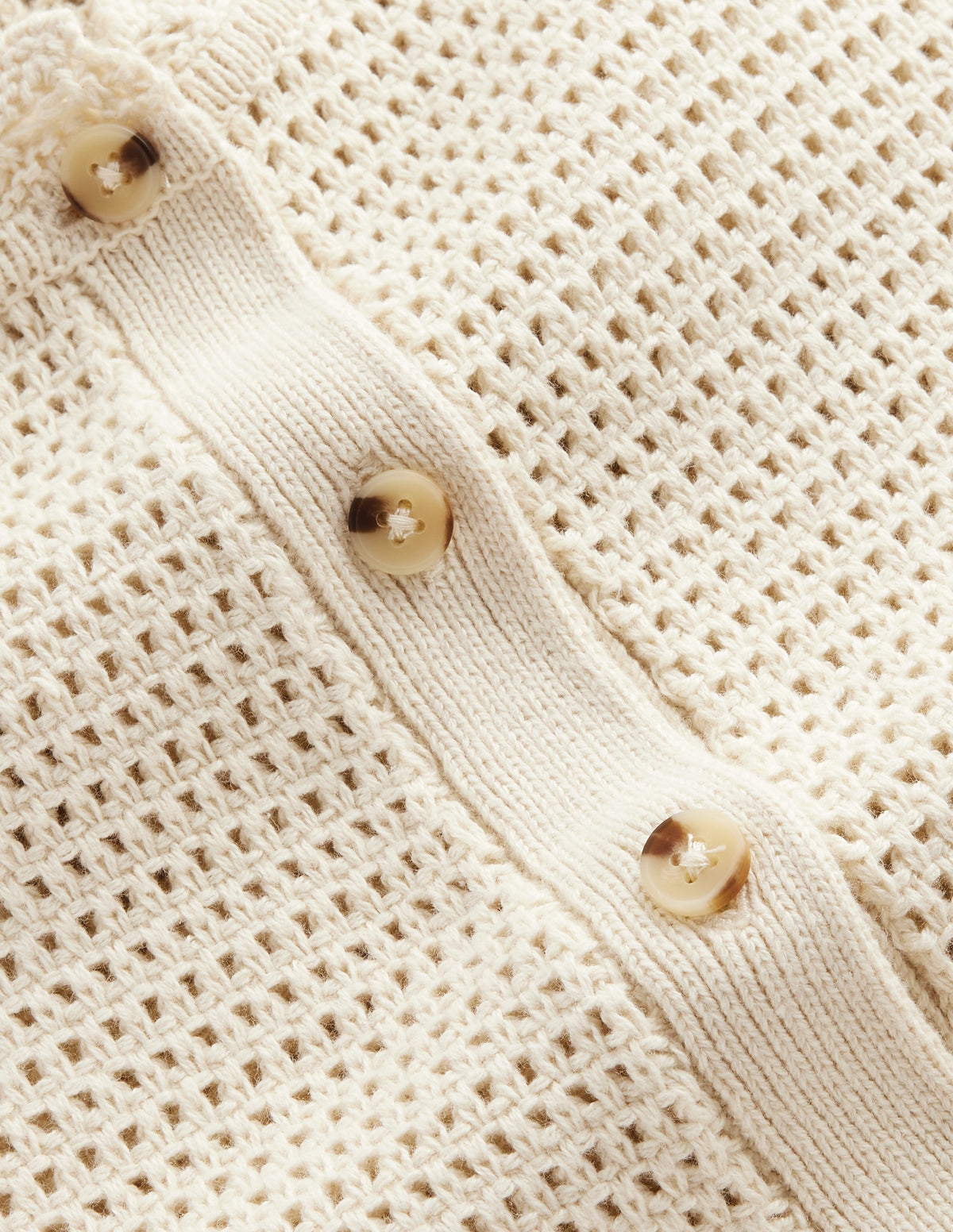 Textured Scallop Cardigan-Warm Ivory - Image 7