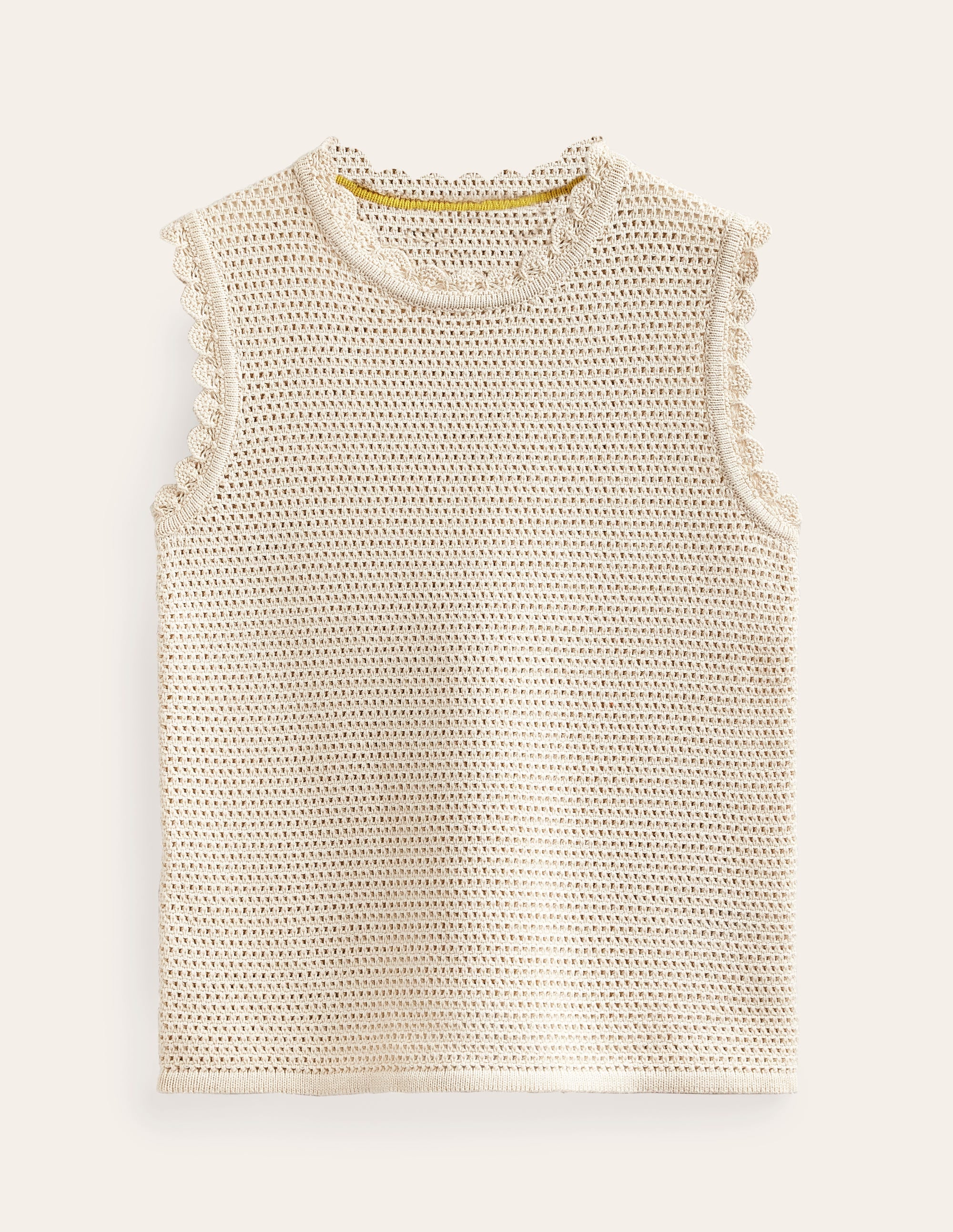 Textured Scallop Vest-Warm Ivory - Image 5