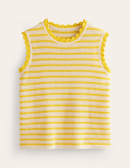 Textured Scallop Vest-Ivory/ Mimosa Yellow-6