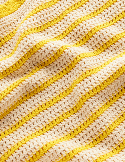 Textured Scallop Vest-Ivory/ Mimosa Yellow-7