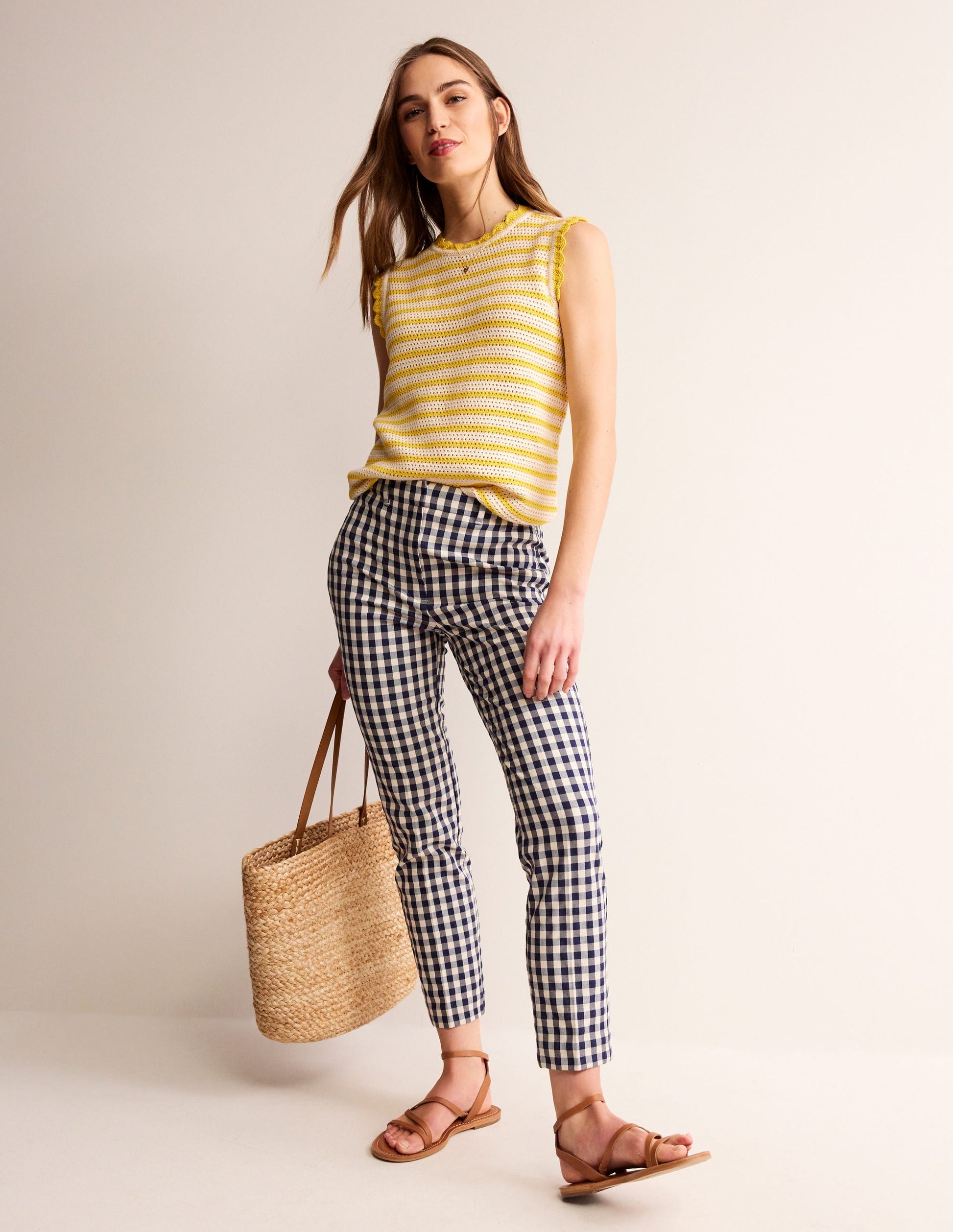 Textured Scallop Vest-Ivory/ Mimosa Yellow-4