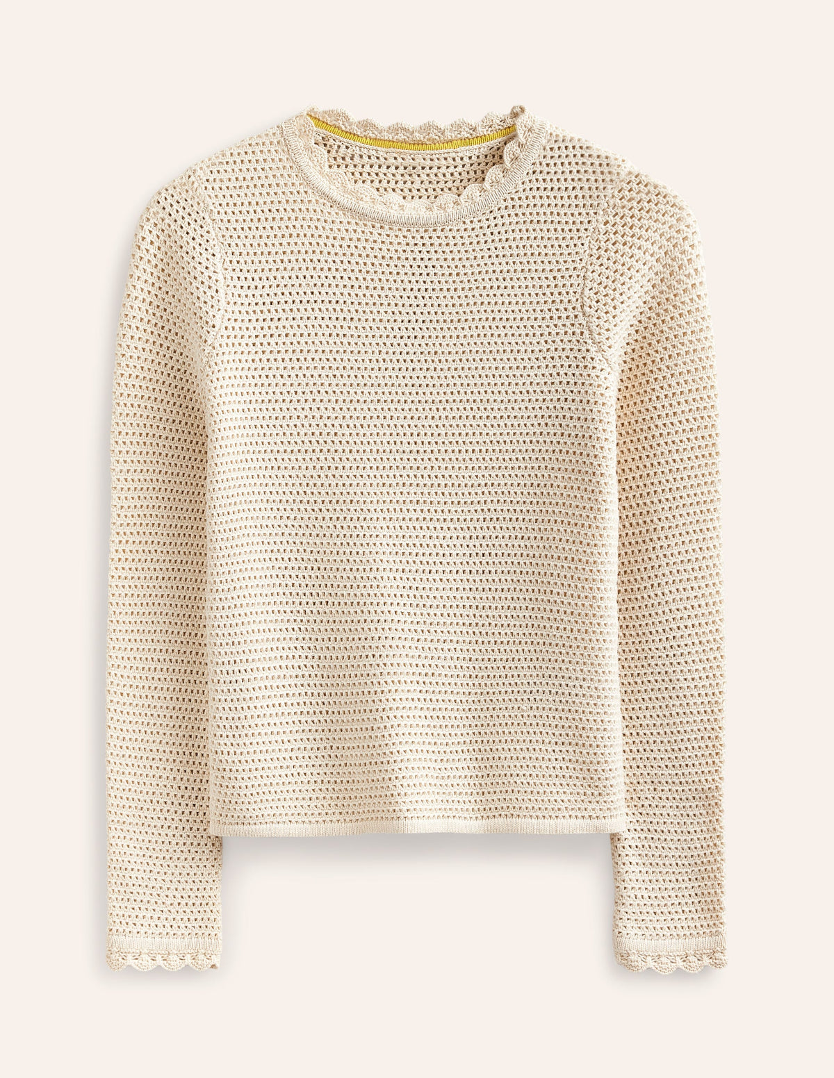 Textured Scallop Sweater-Warm Ivory - Image 5