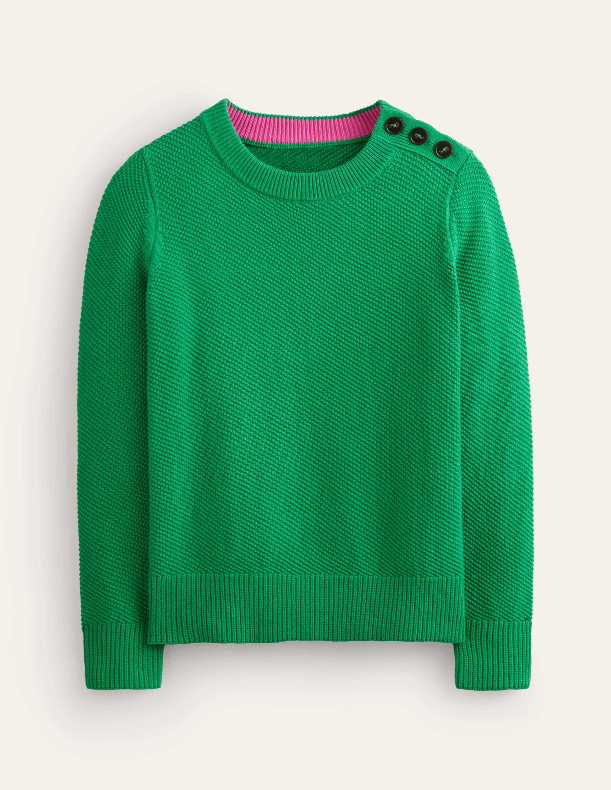 Button Detail Stitch Sweater-Bright Green - Image 6