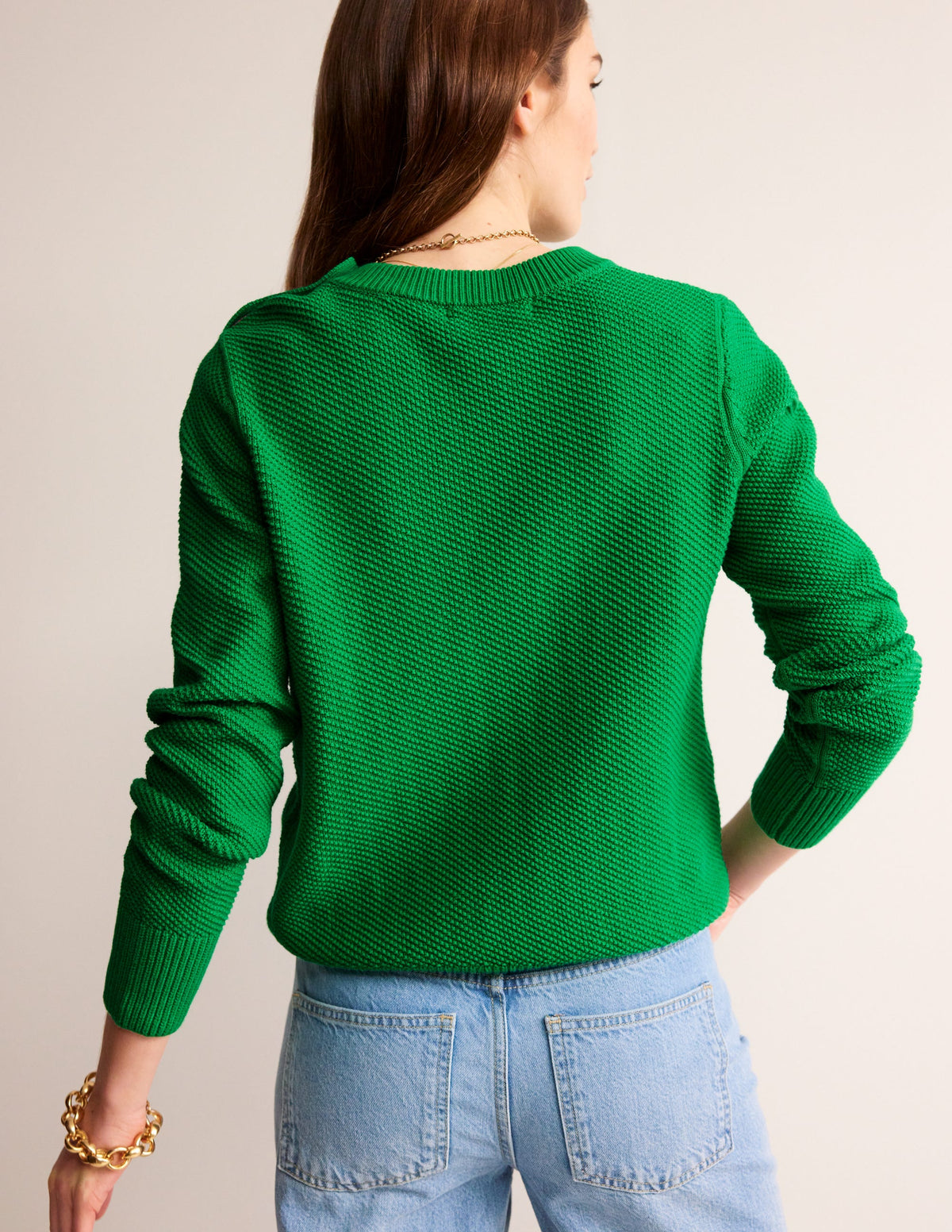 Button Detail Stitch Sweater-Bright Green - Image 3