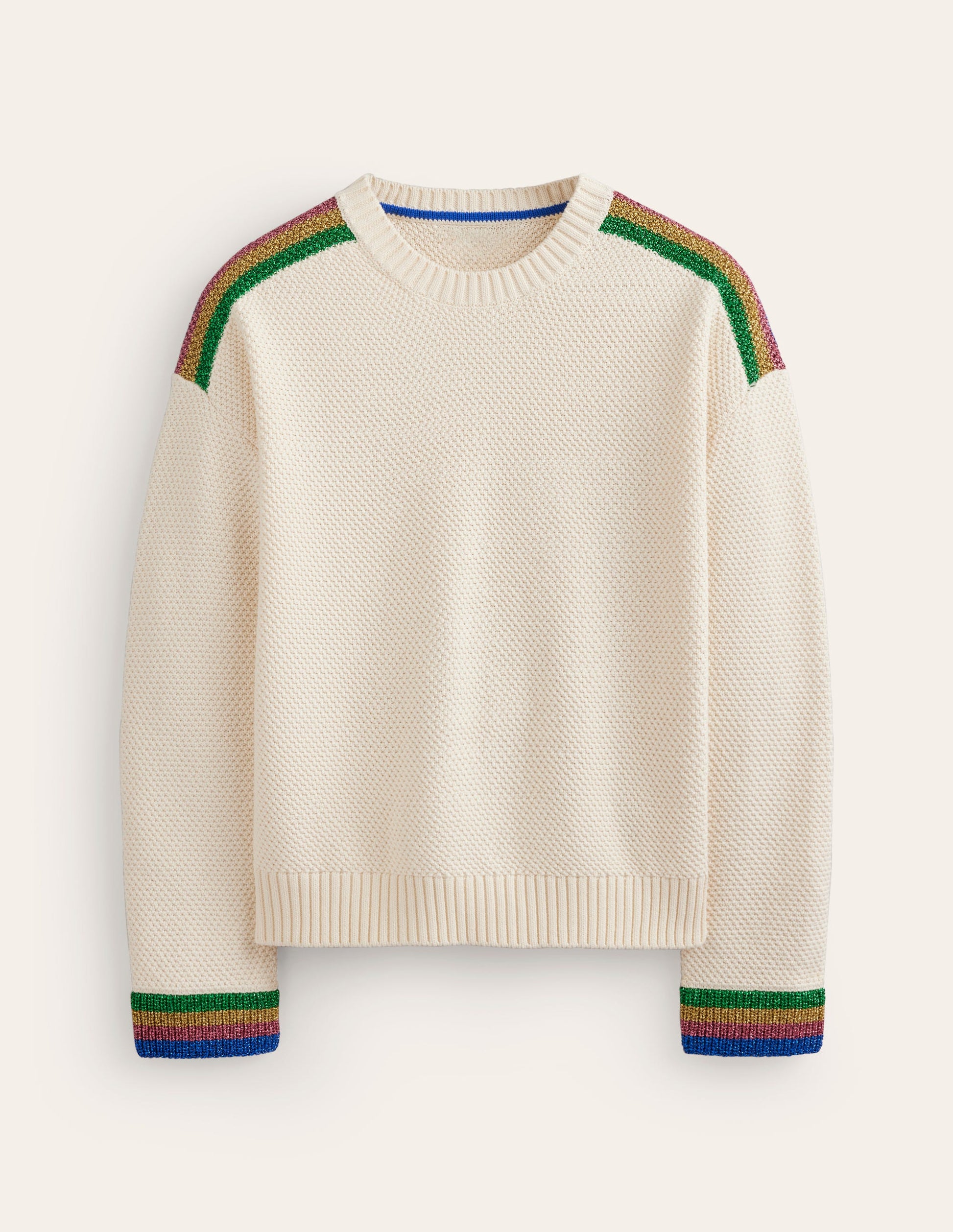Metallic Stripe Sweater-Warm Ivory-6