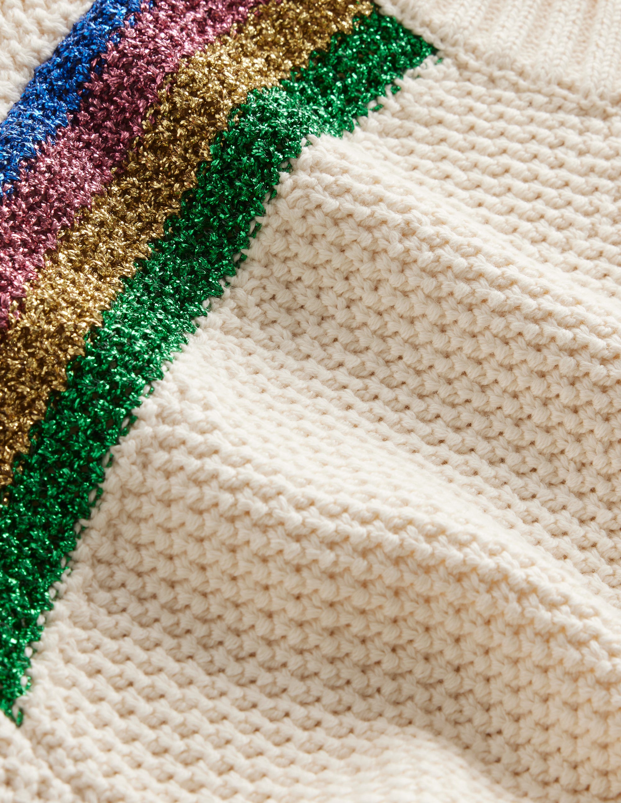 Metallic Stripe Sweater-Warm Ivory - Image 7