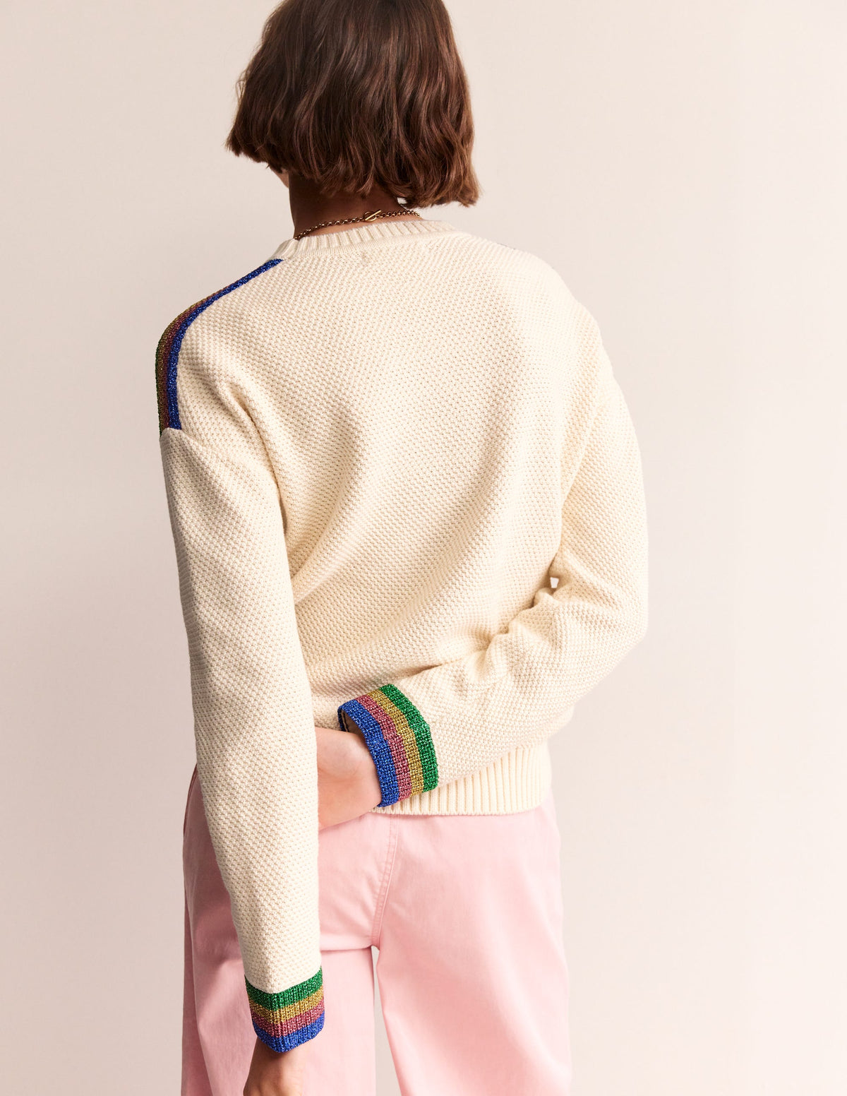 Metallic Stripe Sweater-Warm Ivory-4