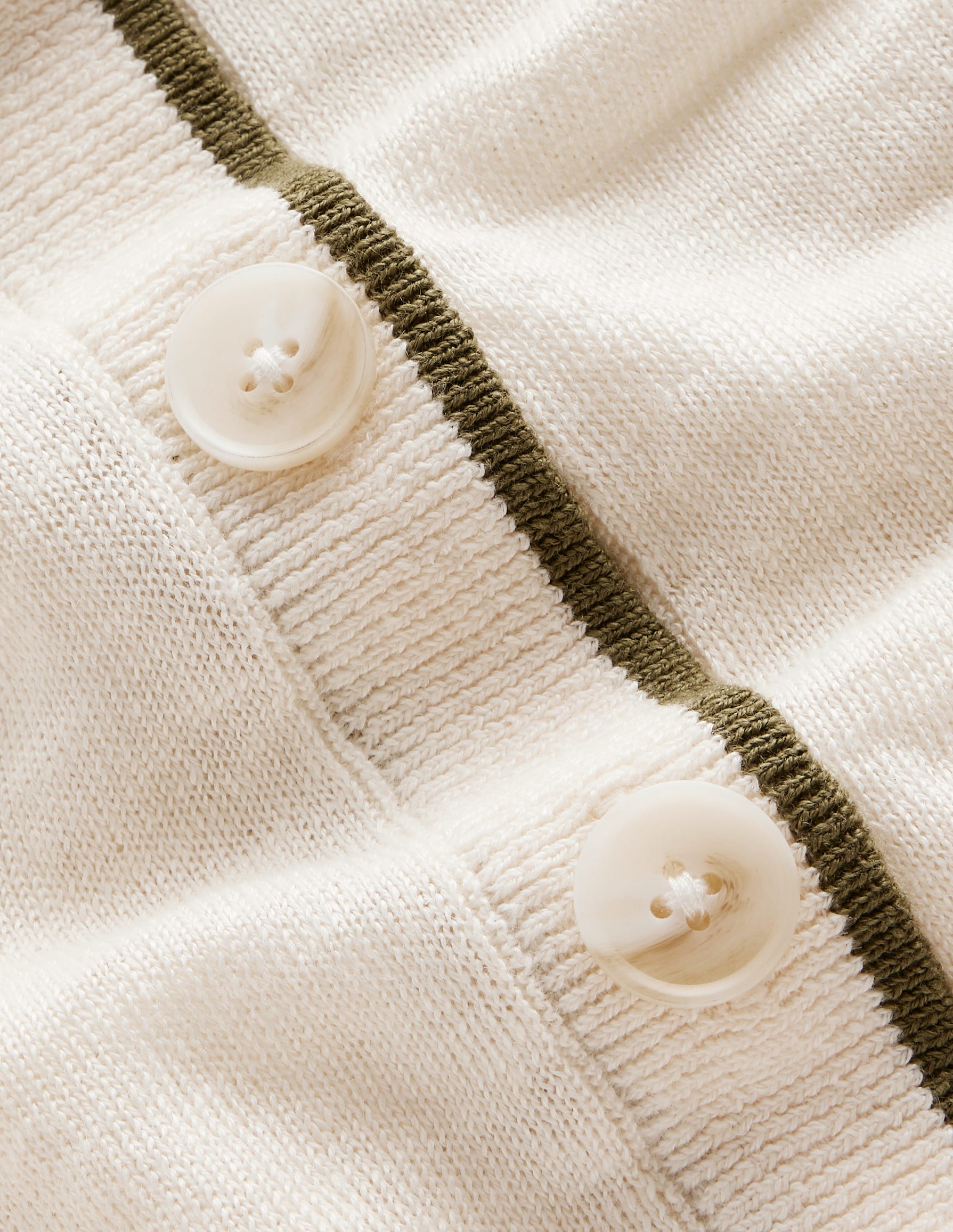 Maggie V-Neck Linen Cardigan-Warm Ivory - Image 6