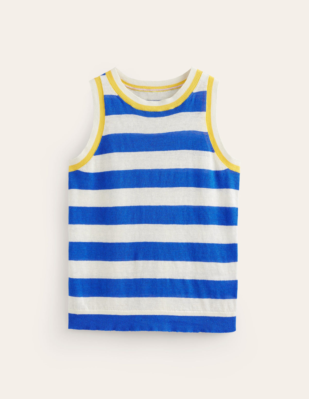 Maggie Linen Vest-Mariner Blue/ Warm Ivory-6