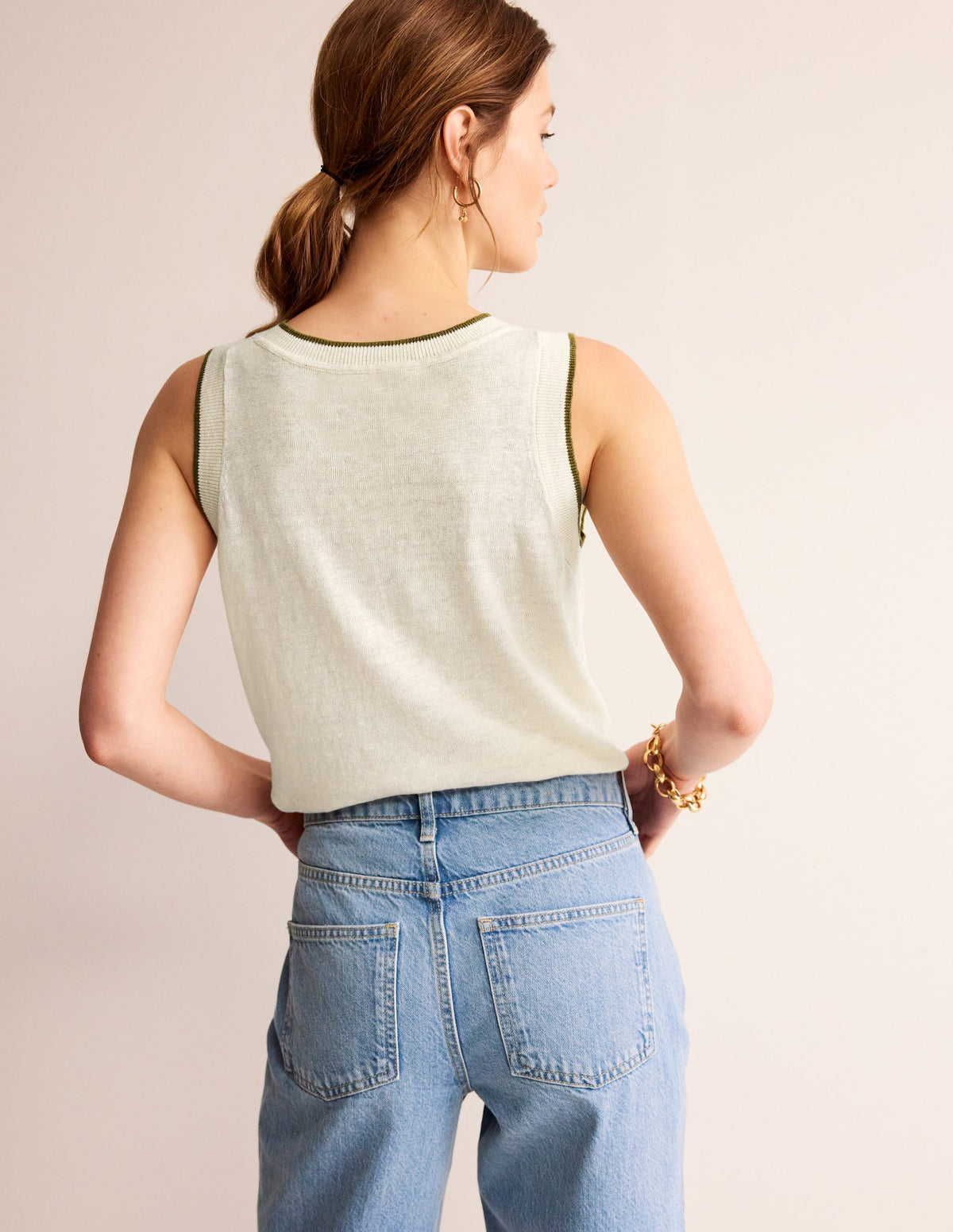 Maggie Linen Vest-Warm Ivory-3