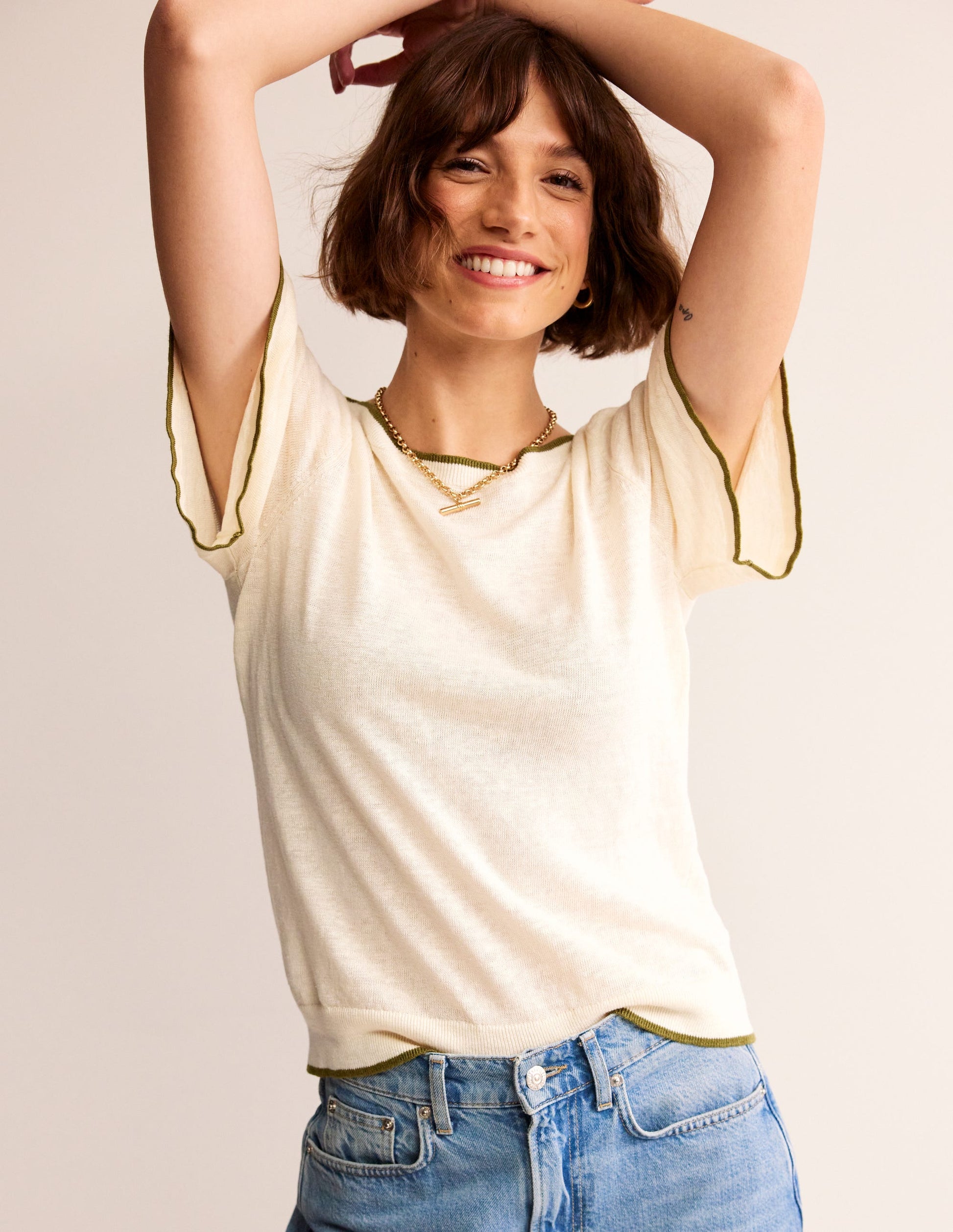 Maggie Boat Neck Linen T-Shirt-Warm Ivory-1