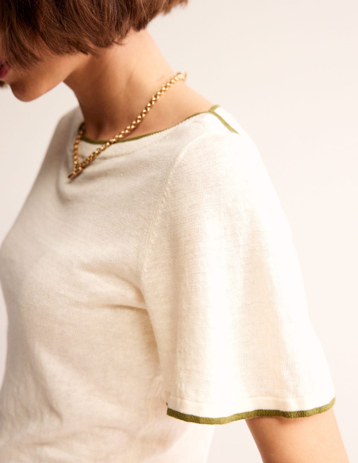 Maggie Boat Neck Linen T-Shirt-Warm Ivory-2