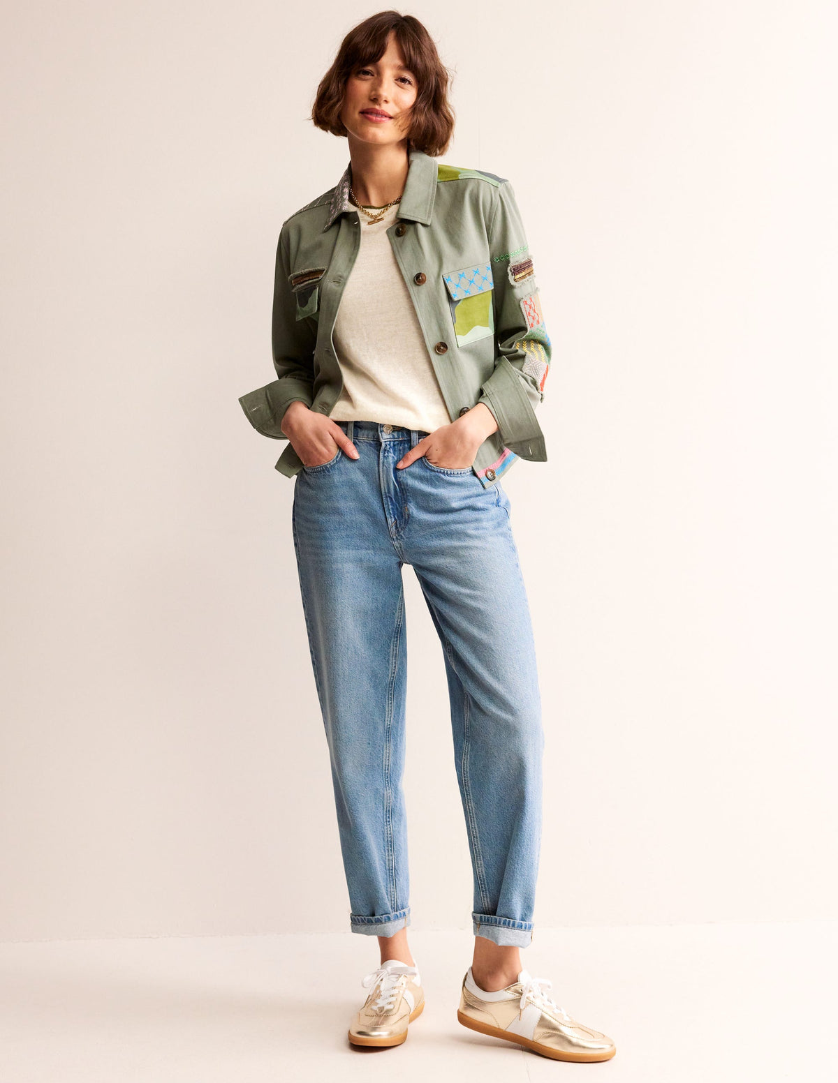 Maggie Boat Neck Linen T-Shirt-Warm Ivory - Image 4