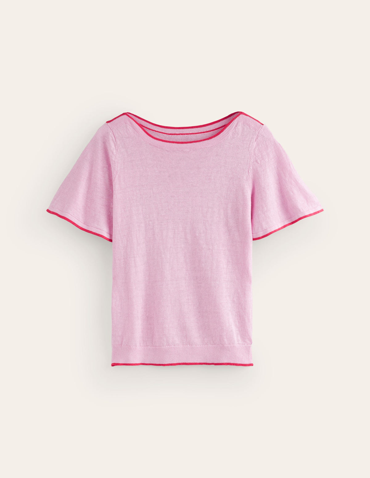 Maggie Boat Neck Linen T-Shirt-Soft Peony Pink-5
