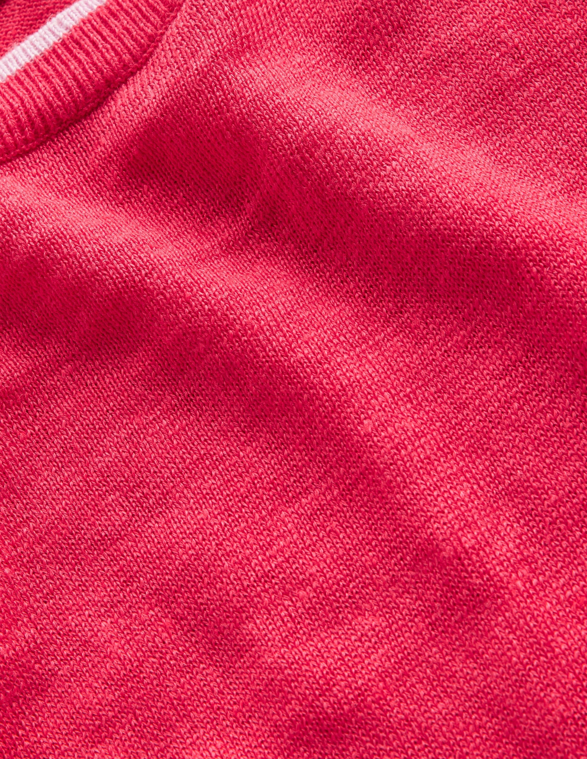 Maggie Boat Neck Linen T-Shirt-Bright Coral-6