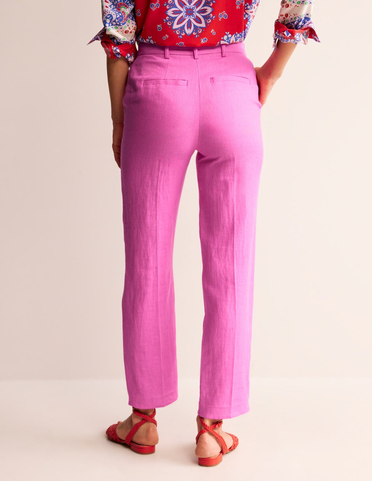 Kew Linen Pants-Sangria Sunset