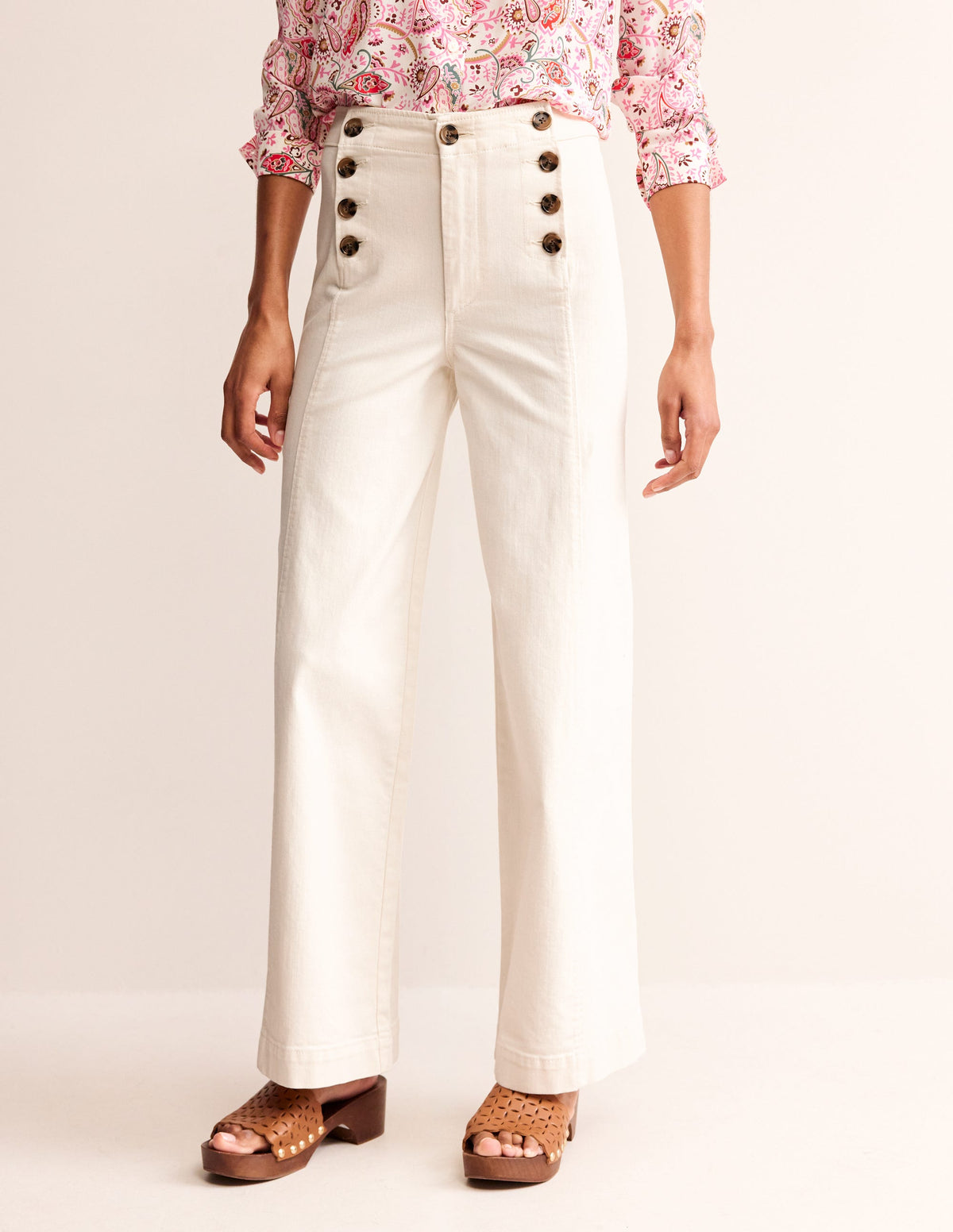 Sailor Wide Leg Pants-Ecru - Image 4
