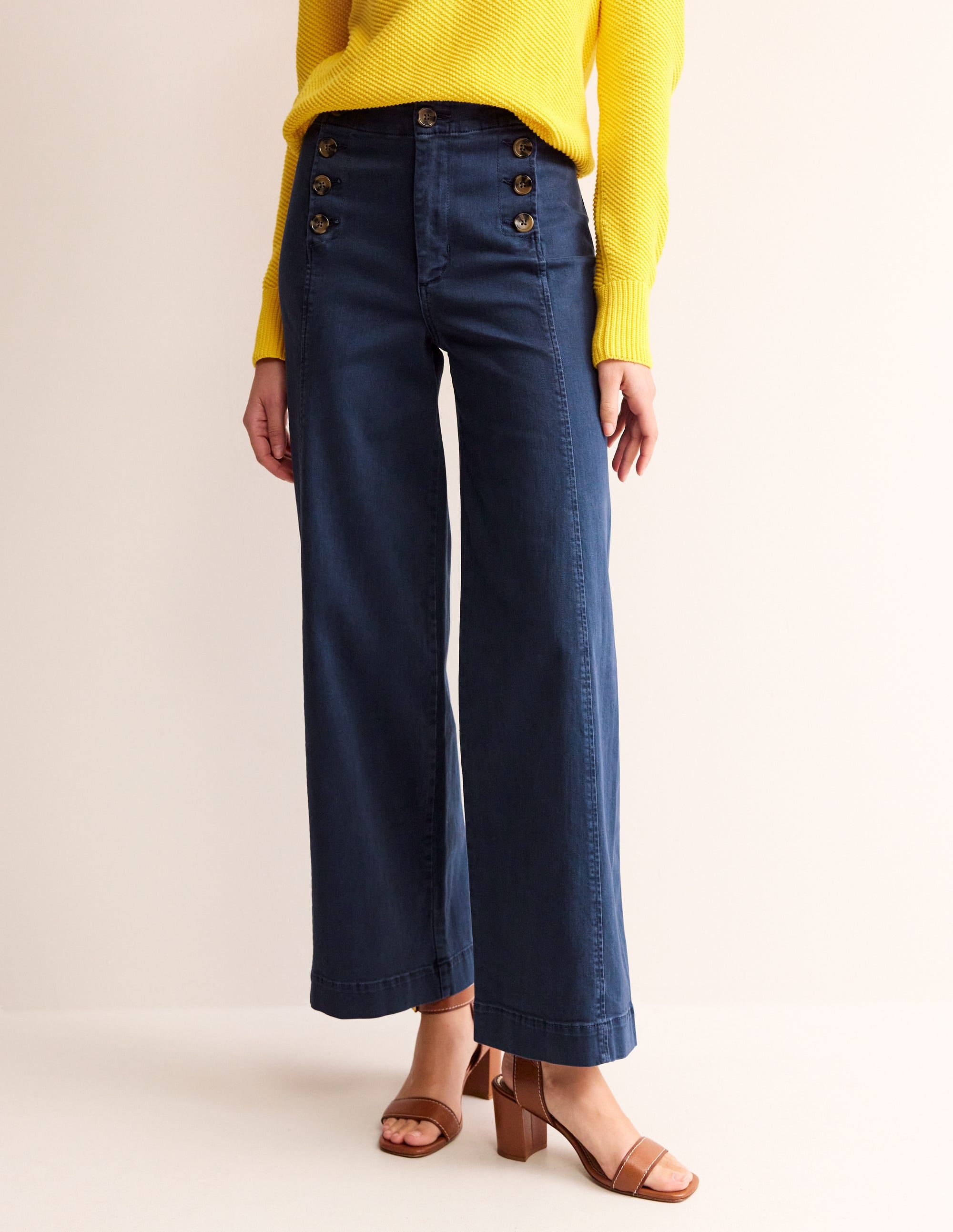 Sailor Wide Leg Pants-Navy - Image 4