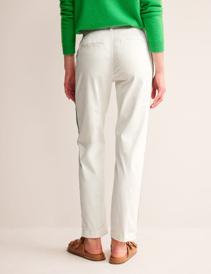 Barnsbury Chino Pants-Ivory Side Stripe