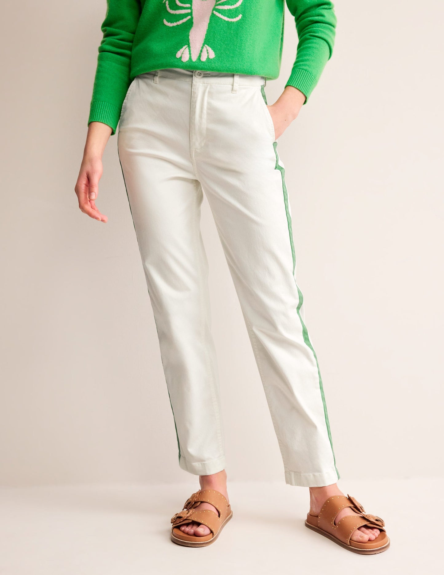 Barnsbury Chino Pants-Ivory Side Stripe