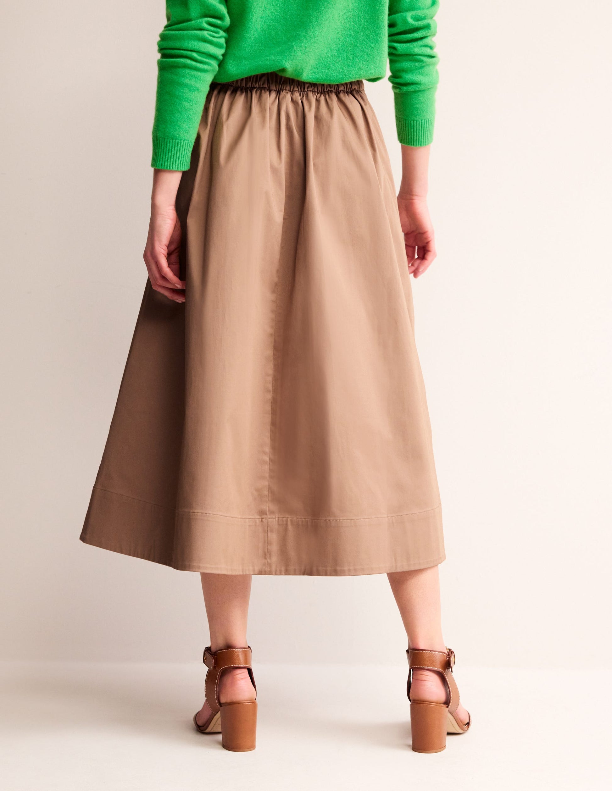 Isabella Cotton Sateen Skirt-Neutral-3