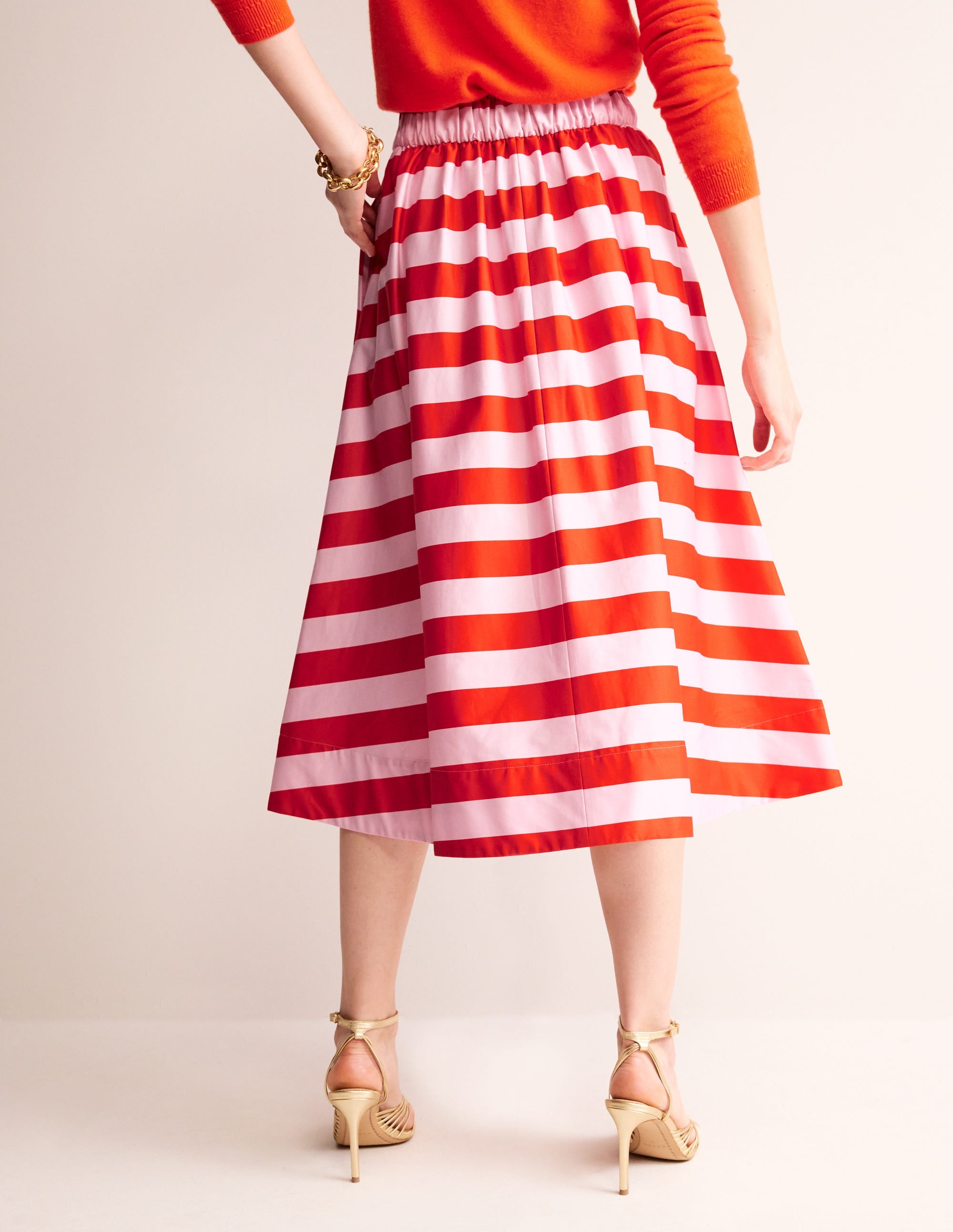 Isabella Cotton Sateen Skirt-Fiesta and Orchid Pink Stripe - Image 3