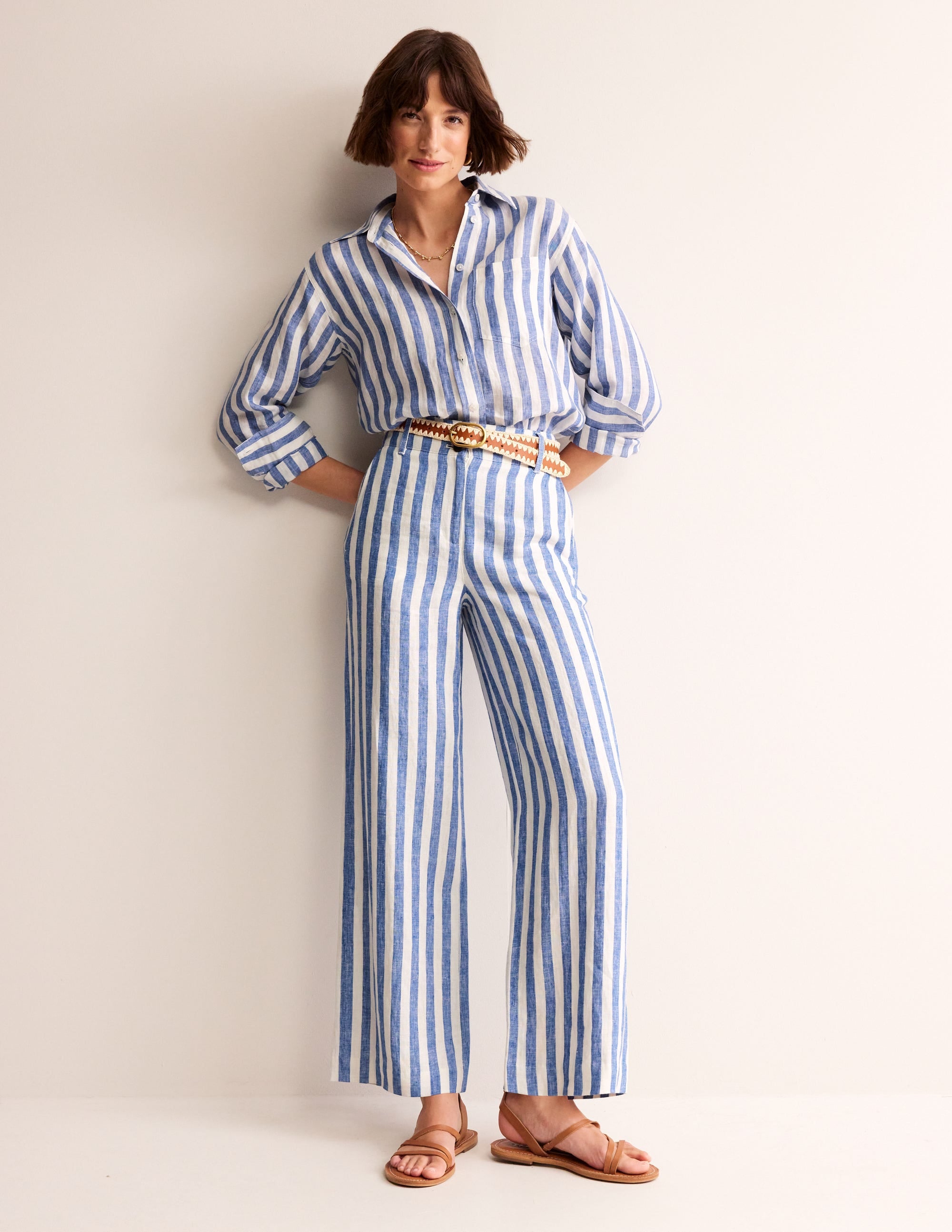 Westbourne Linen Pants-Stripe - Image 1
