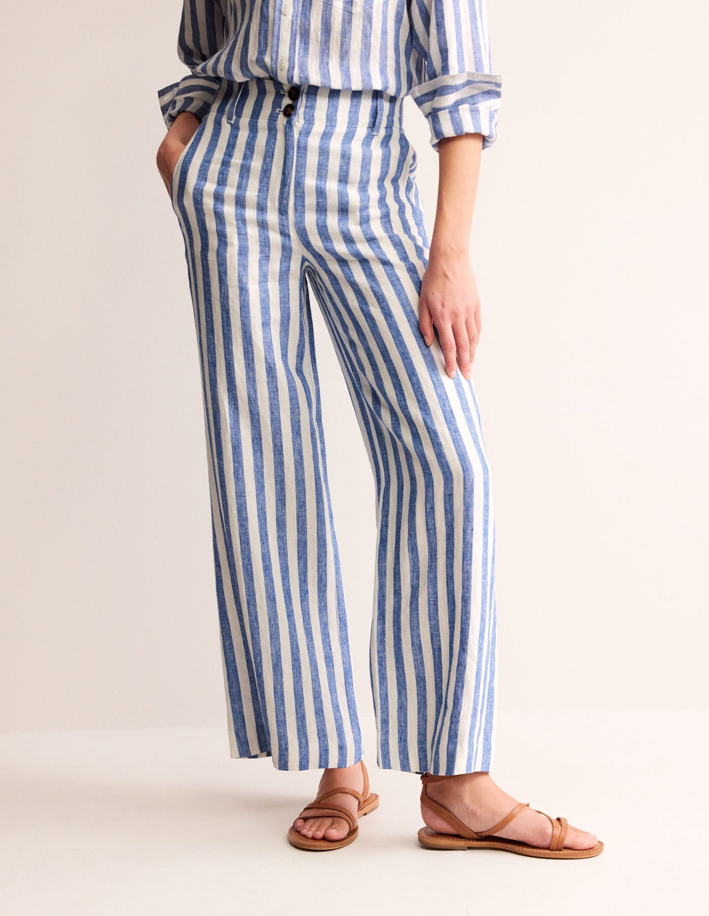 Westbourne Linen Pants-Stripe