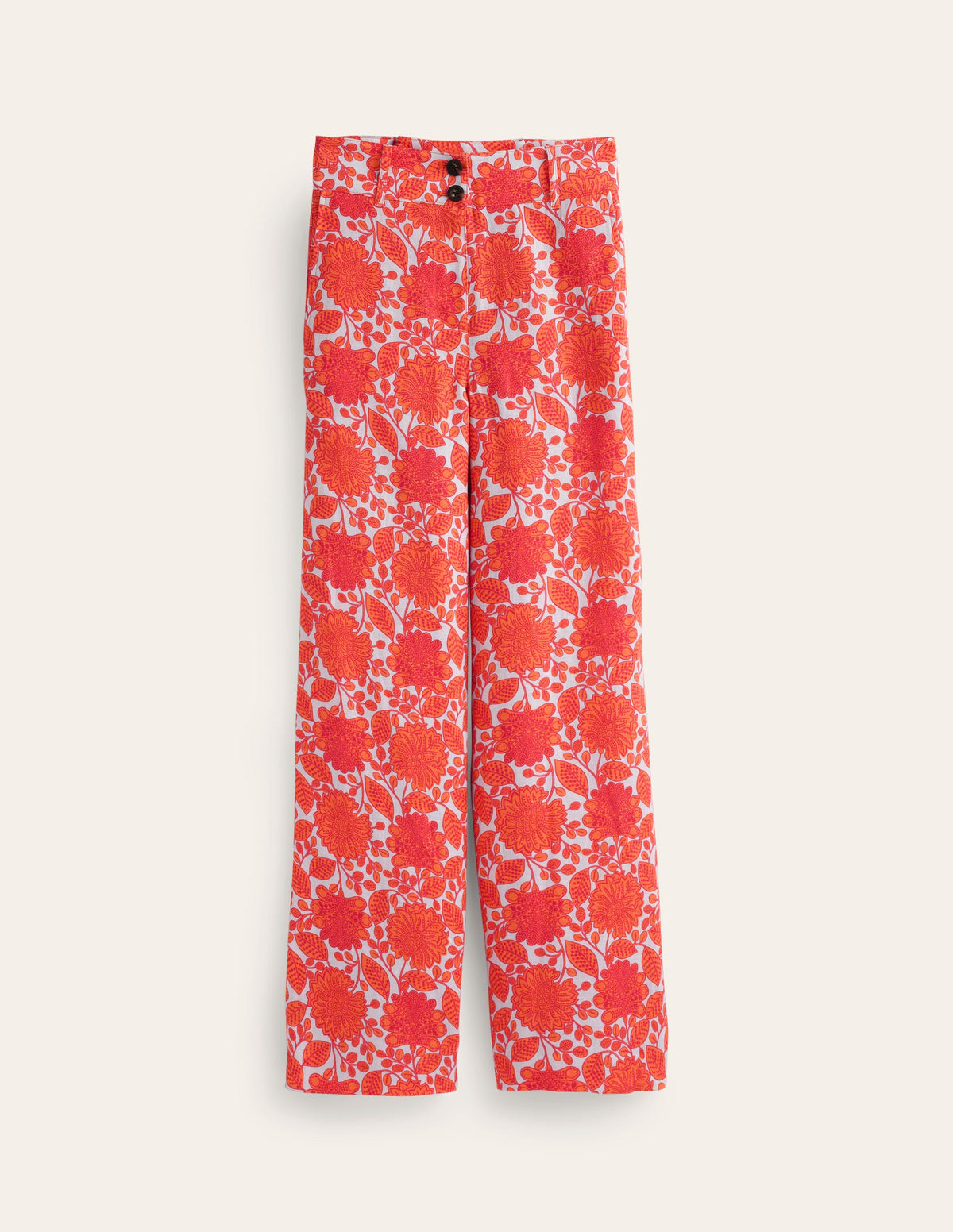 Westbourne Linen Pants-Firecracker, Gardenia Swirl-5