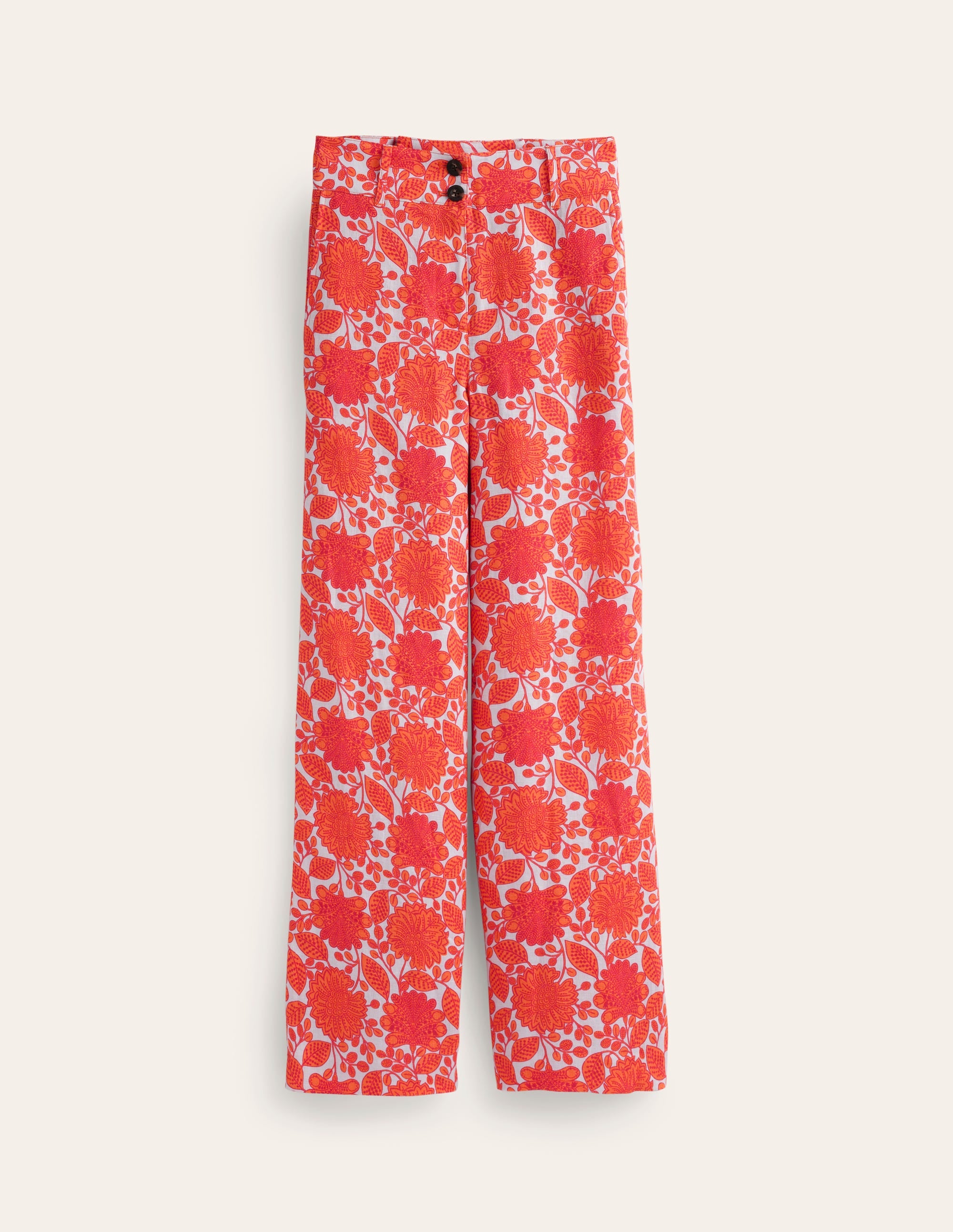 Westbourne Linen Pants-Firecracker, Gardenia Swirl - Image 5
