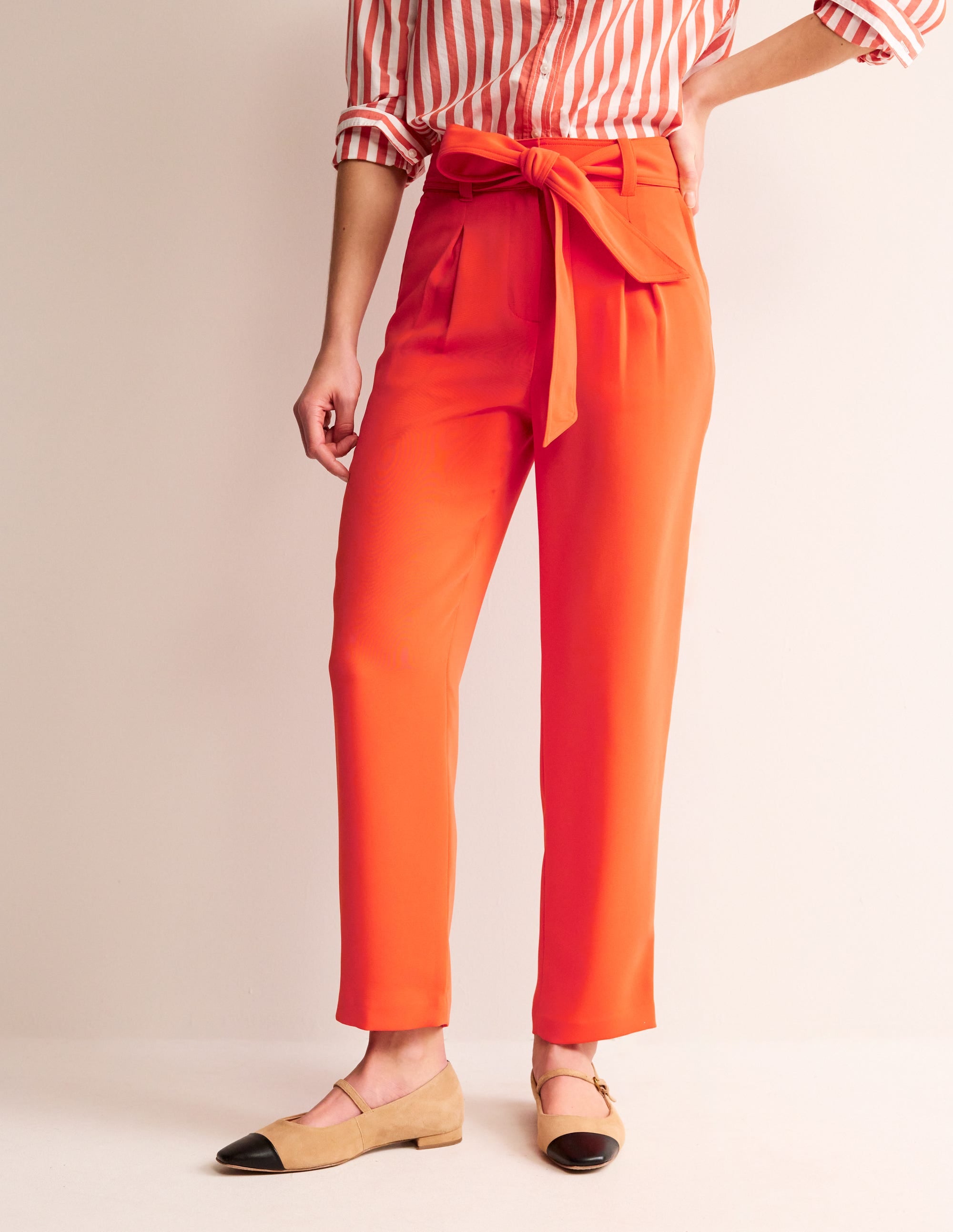 Tapered Tie Waist Trousers-Fiesta - Image 4