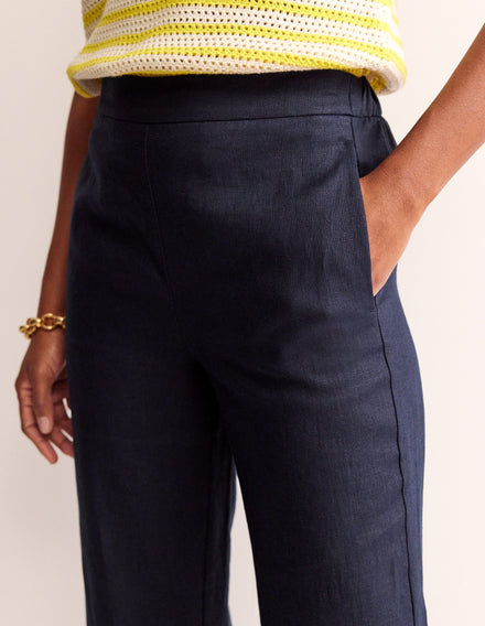 Hampstead Linen Pants-Navy