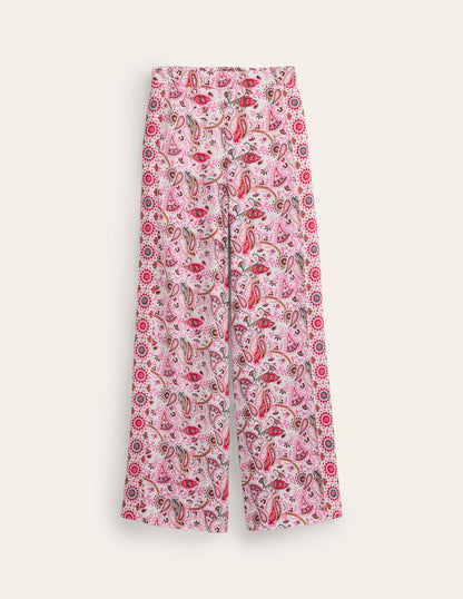 Palazzo Fluid Crepe Pants-Multi, Floret Paisley