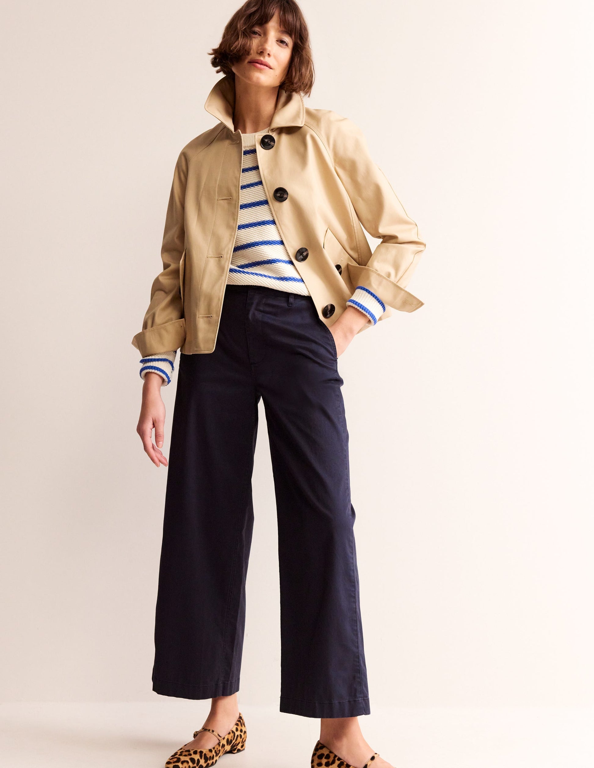 Barnsbury Crop Chino Pants-Navy-1