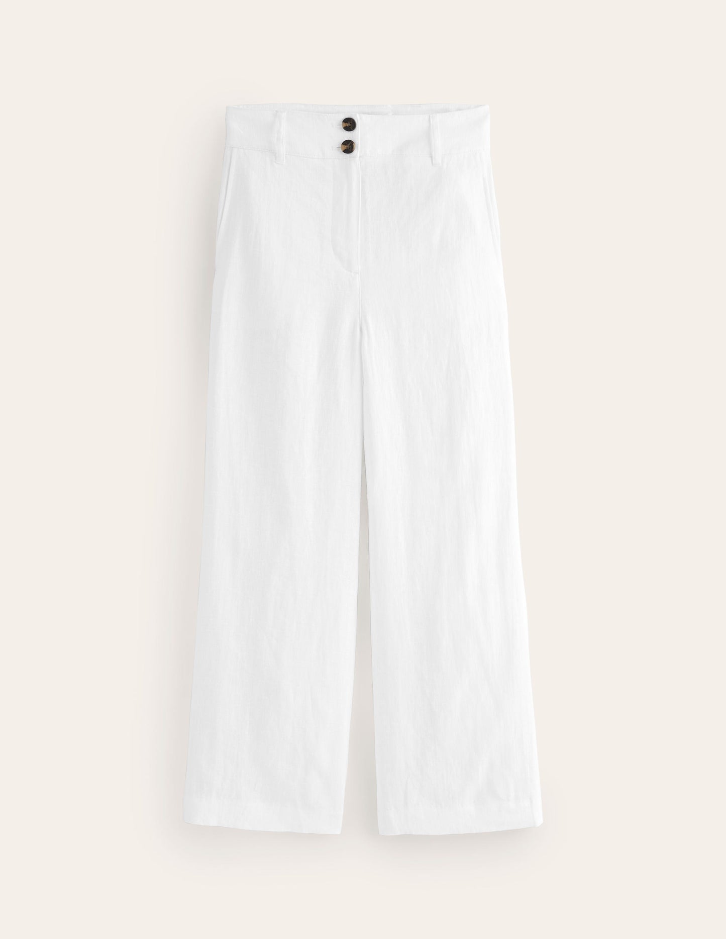 Westbourne Cropped Linen Pants-White