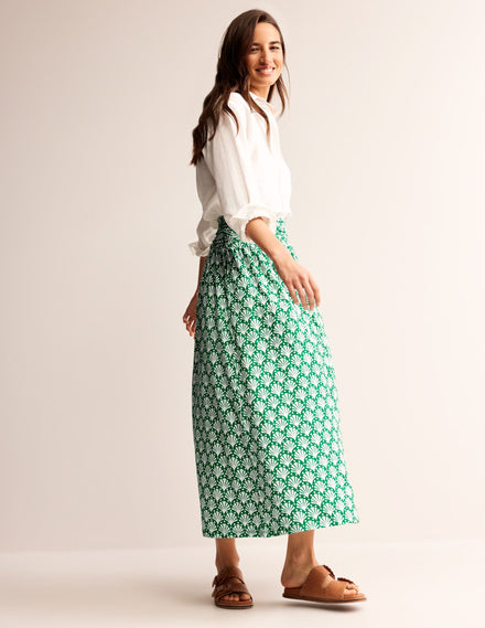 Rosaline Jersey Skirt-Green Tambourine, Shells