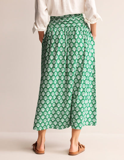 Rosaline Jersey Skirt-Green Tambourine, Shells