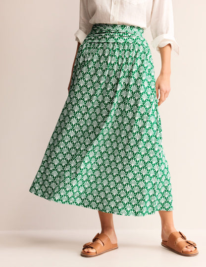 Rosaline Jersey Skirt-Green Tambourine, Shells