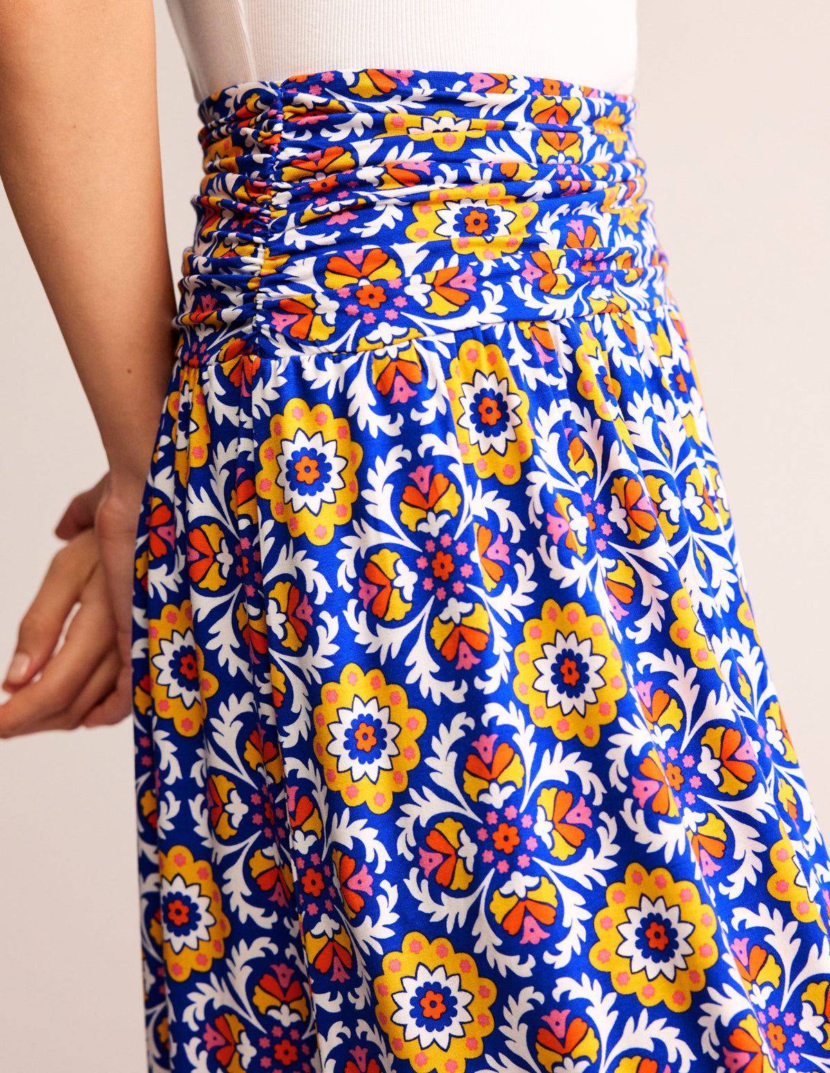 Rosaline Jersey Skirt-Multi, Mosaic Bloom - Image 2